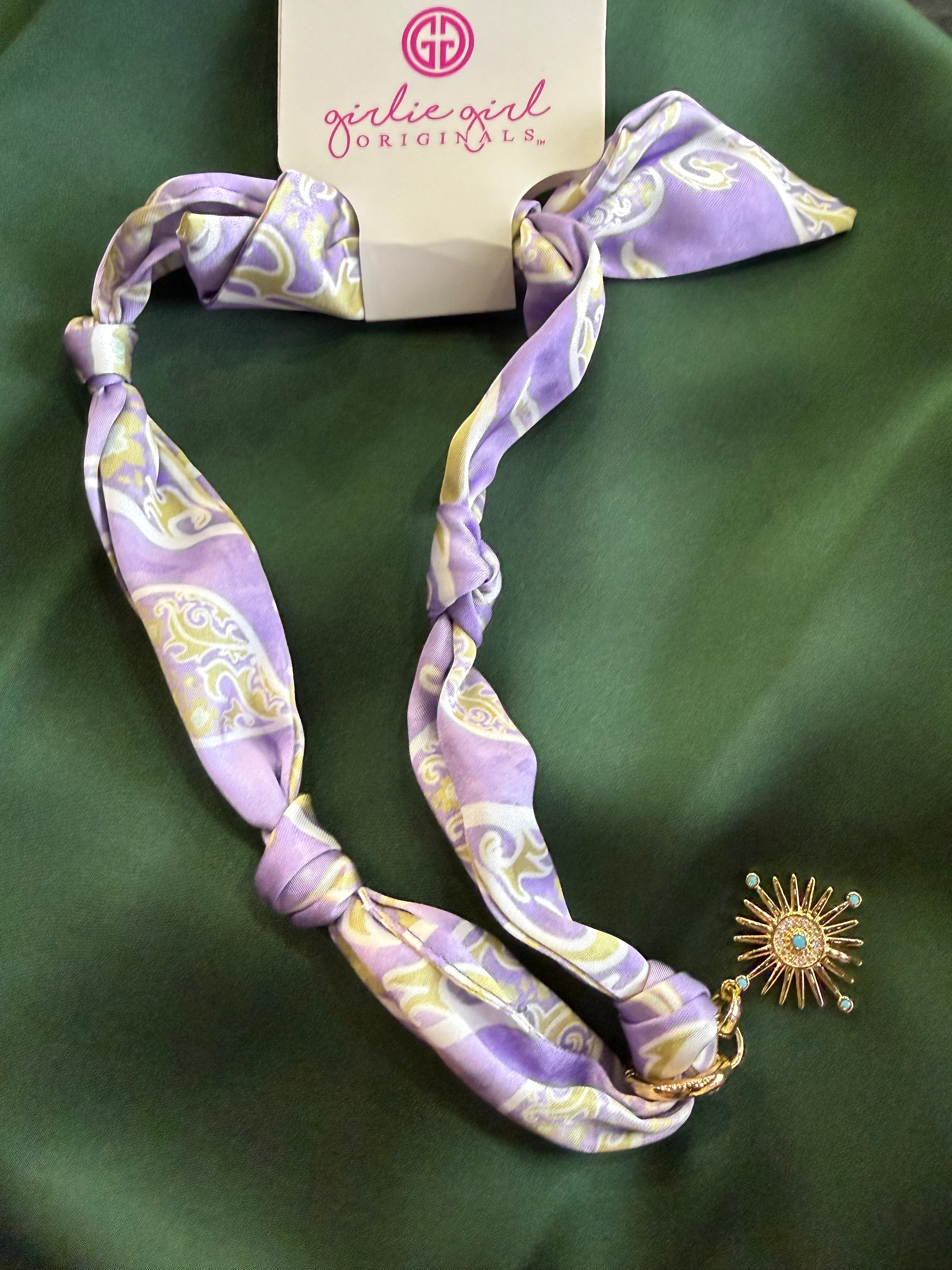 Purple scarf necklace