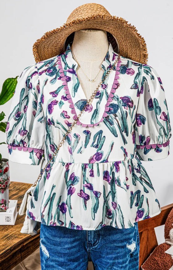 Puff sleeve top