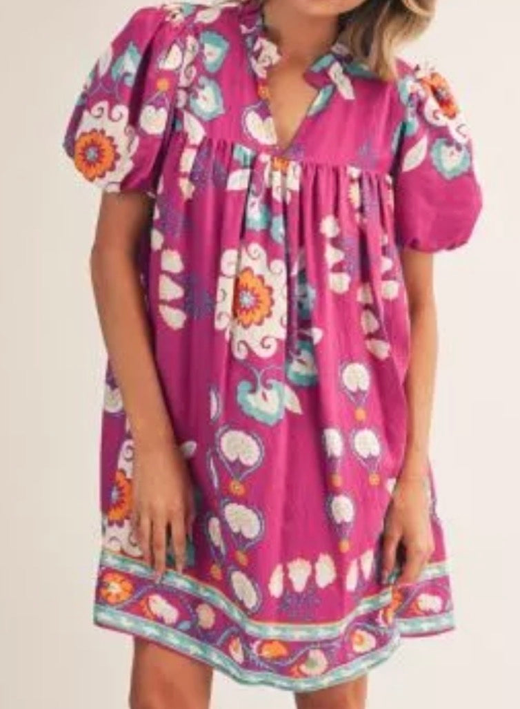 Babydoll magenta dress