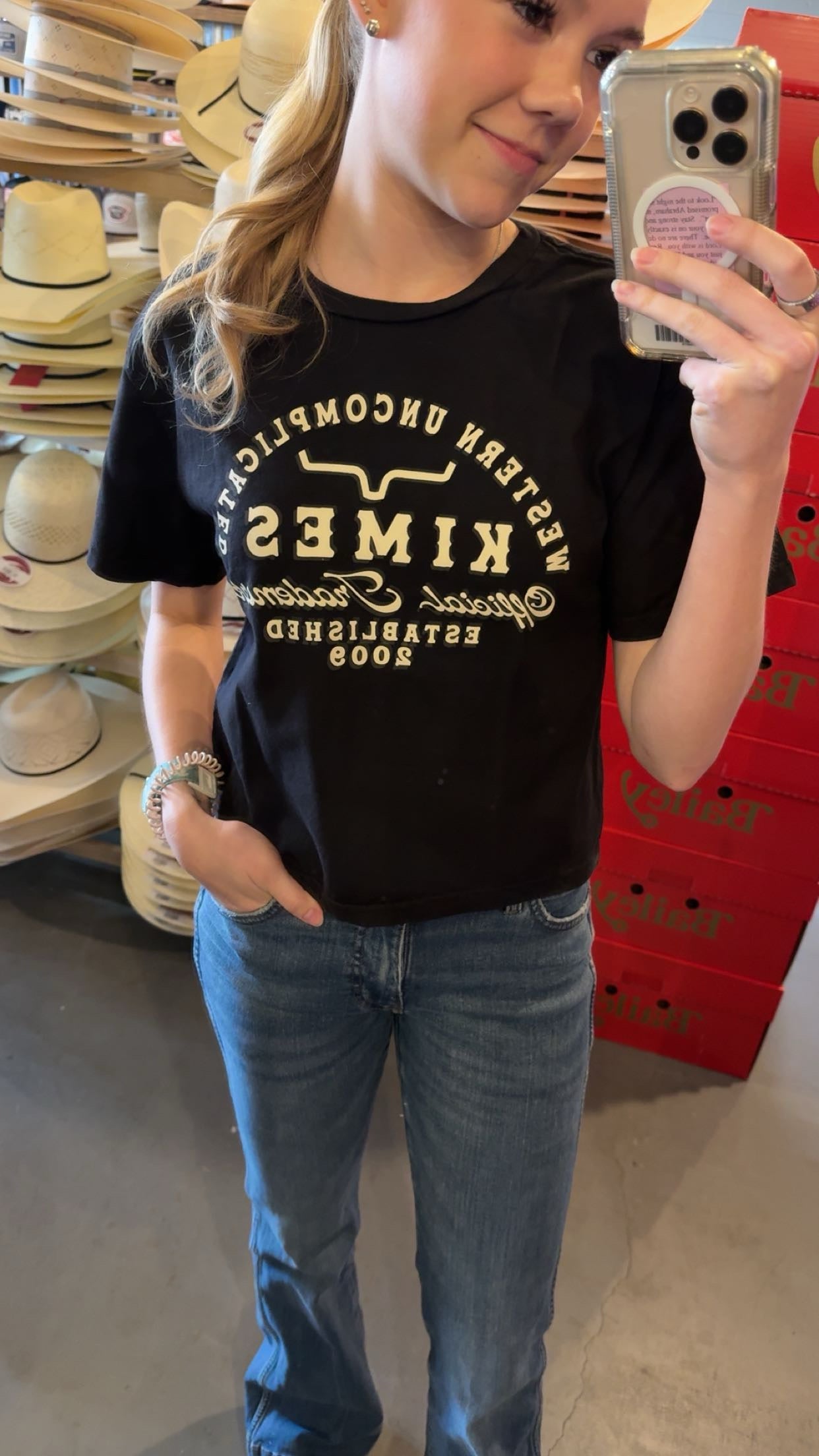 Western uncomplicated cropped tee