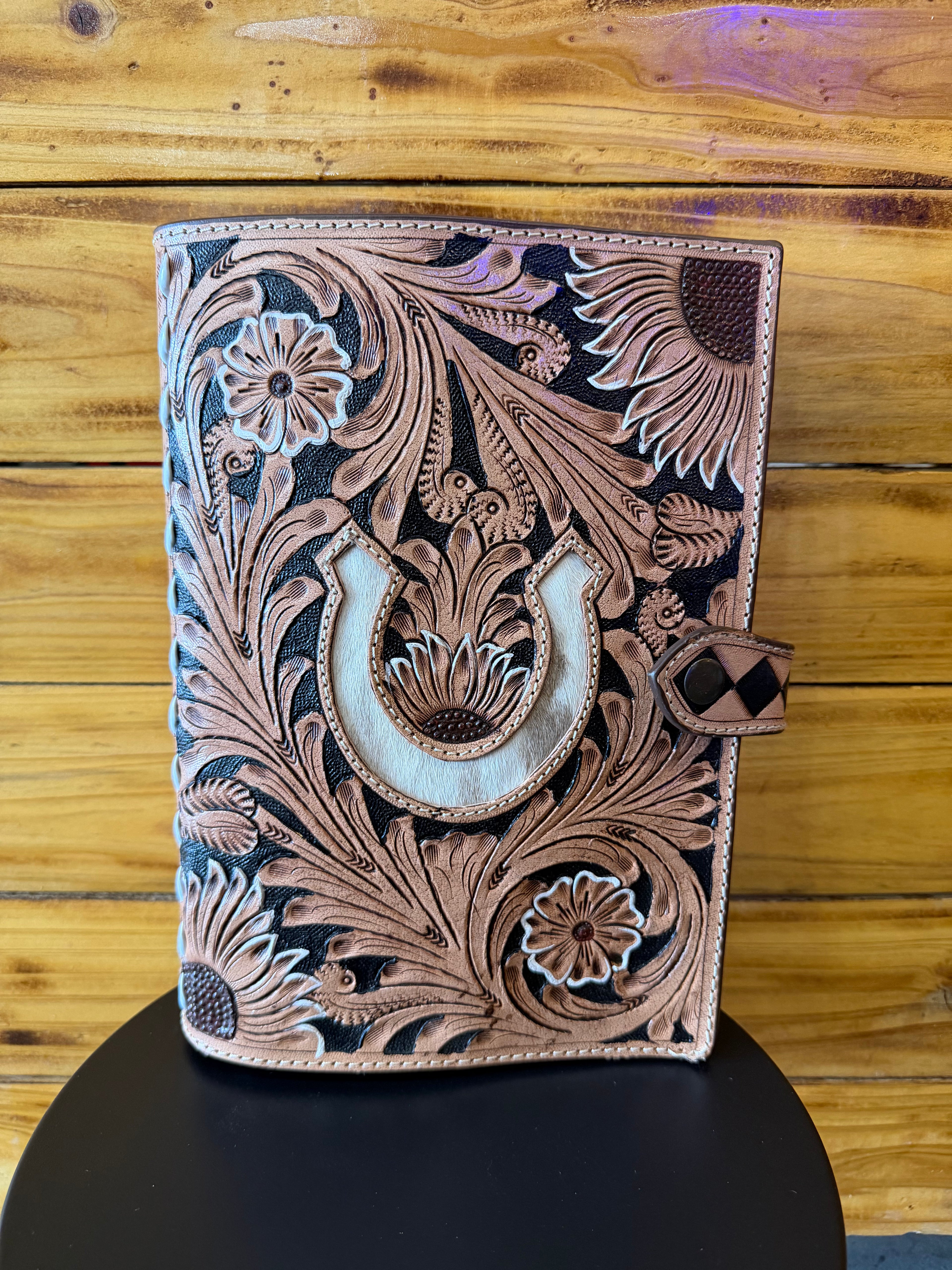 Floral Leather Bible Cover
