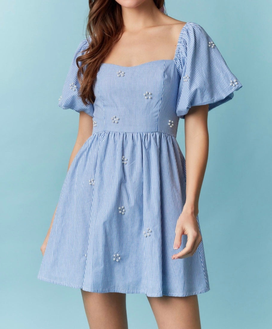 Blue mini dress