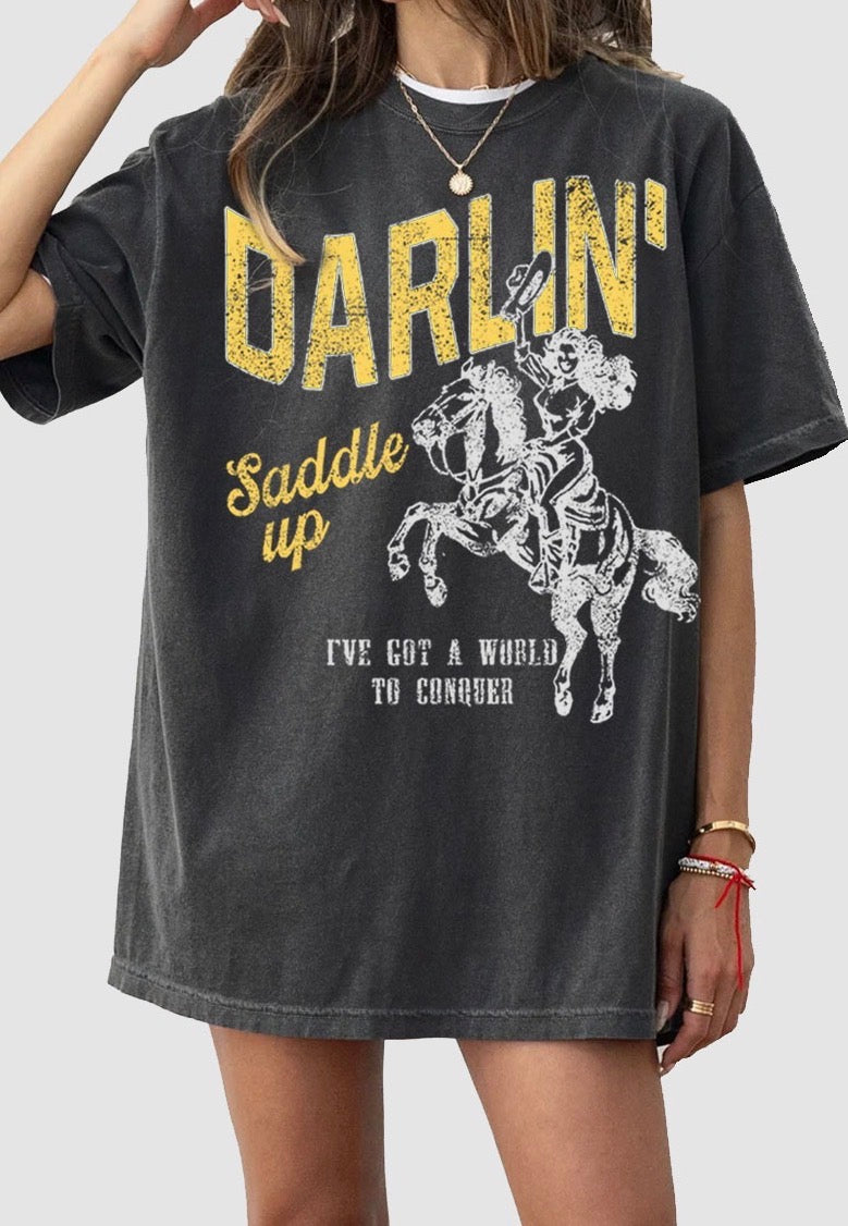Darlin Saddle Up Graphic Tee