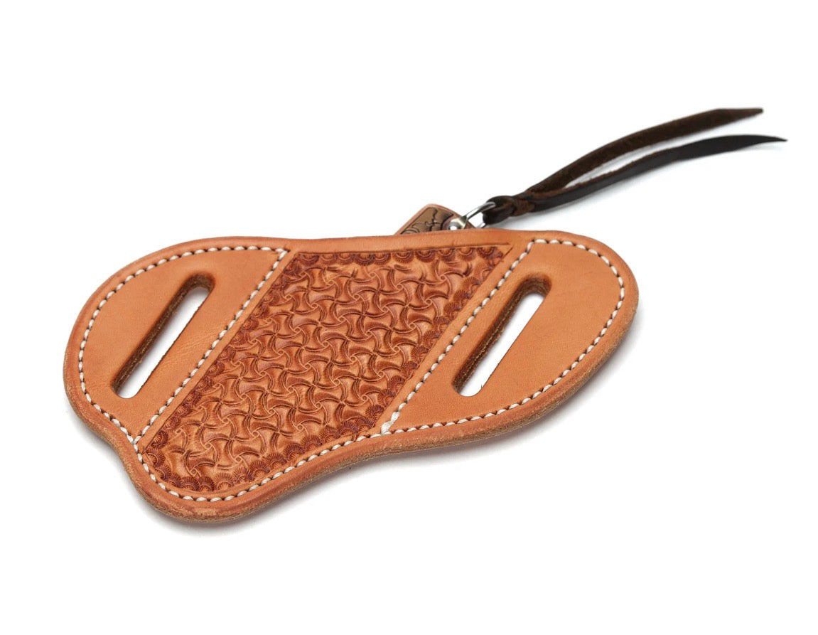 Saddle tan spider knife sheath