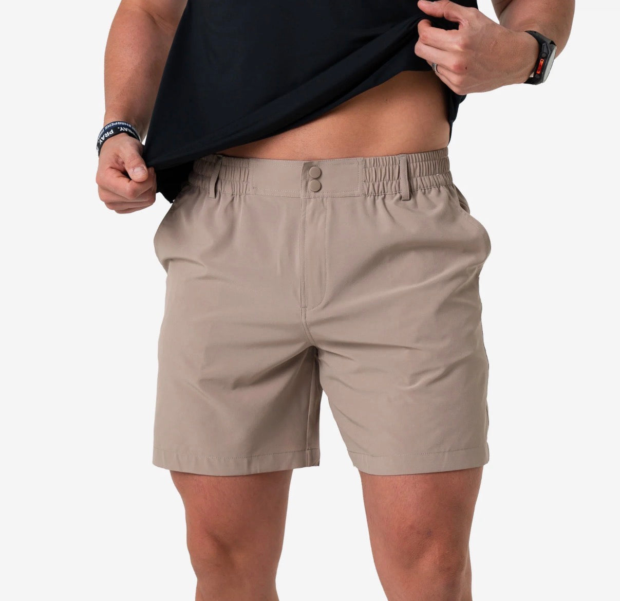 5.5” khaki BURLEBO everyday shorts