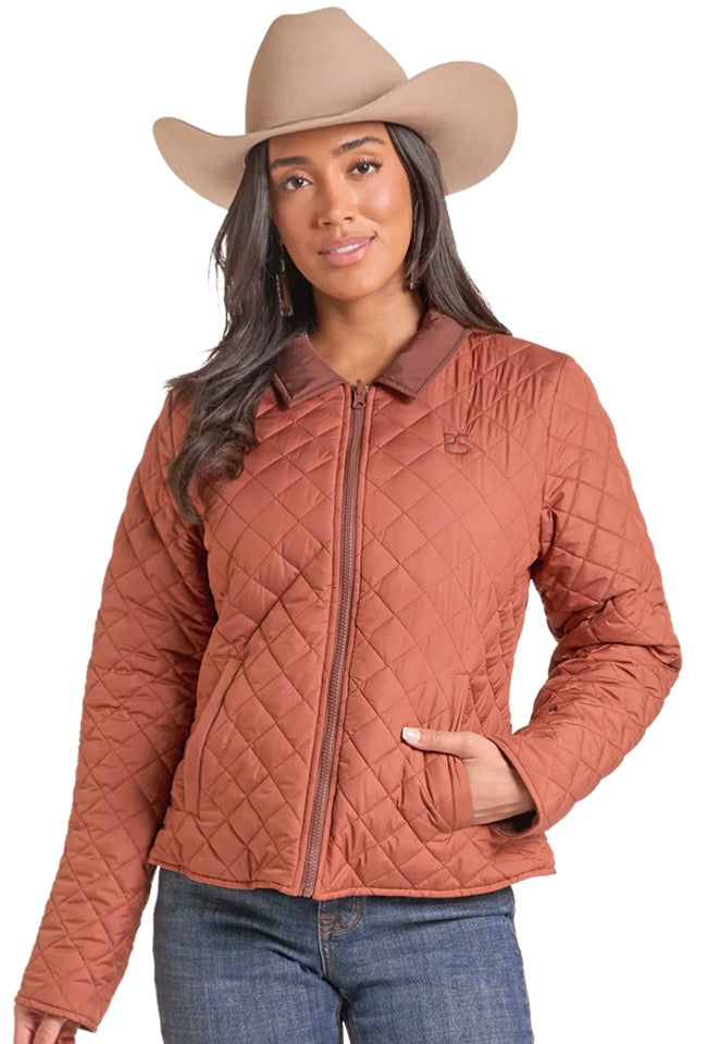Women's Brown Reversible Quilted Jacket