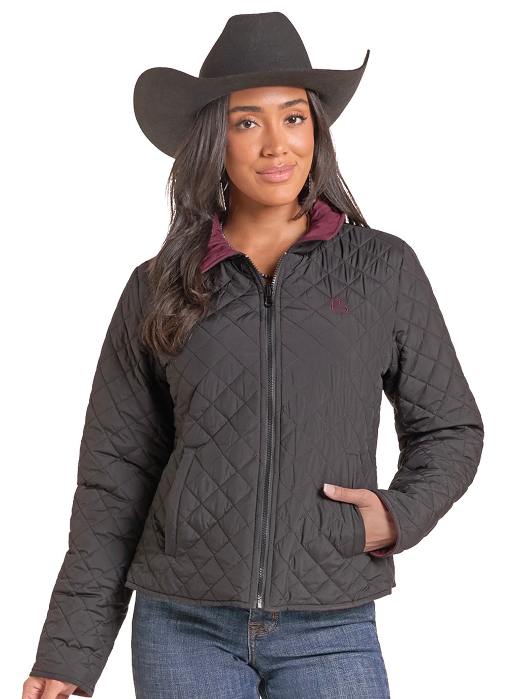 Women's Black Reversible Quilted Jacket