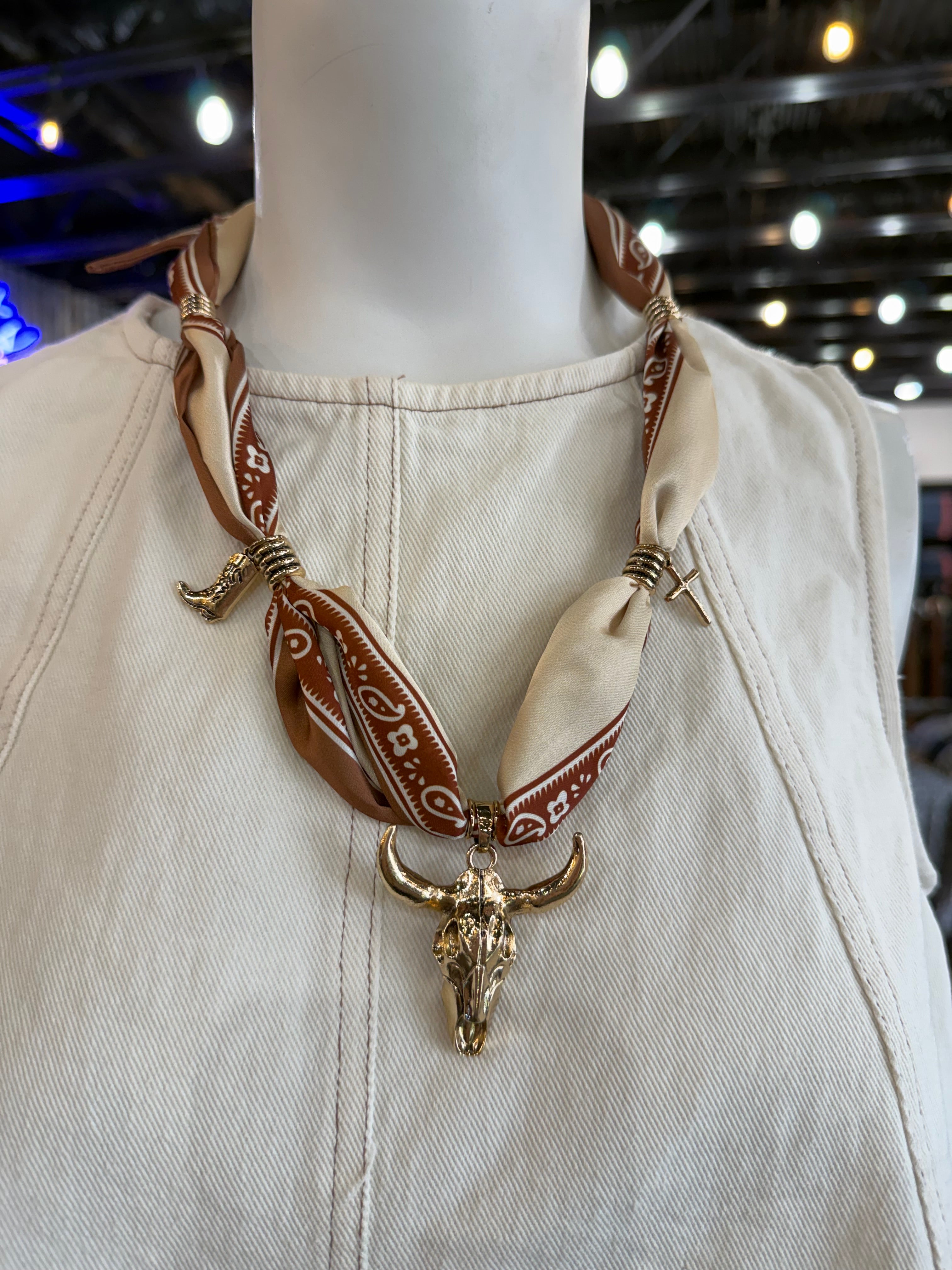 Scarf charm necklace