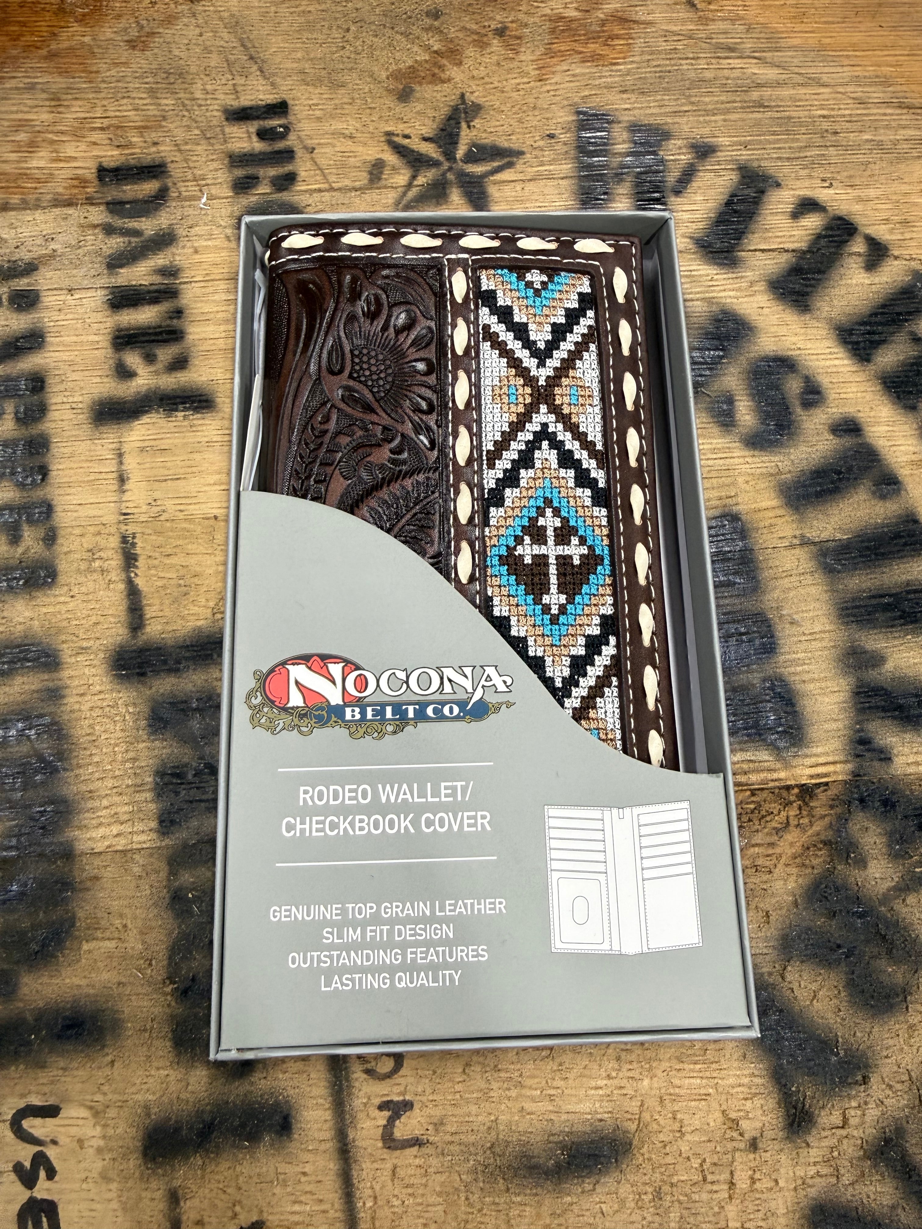 stitched rodeo wallet
