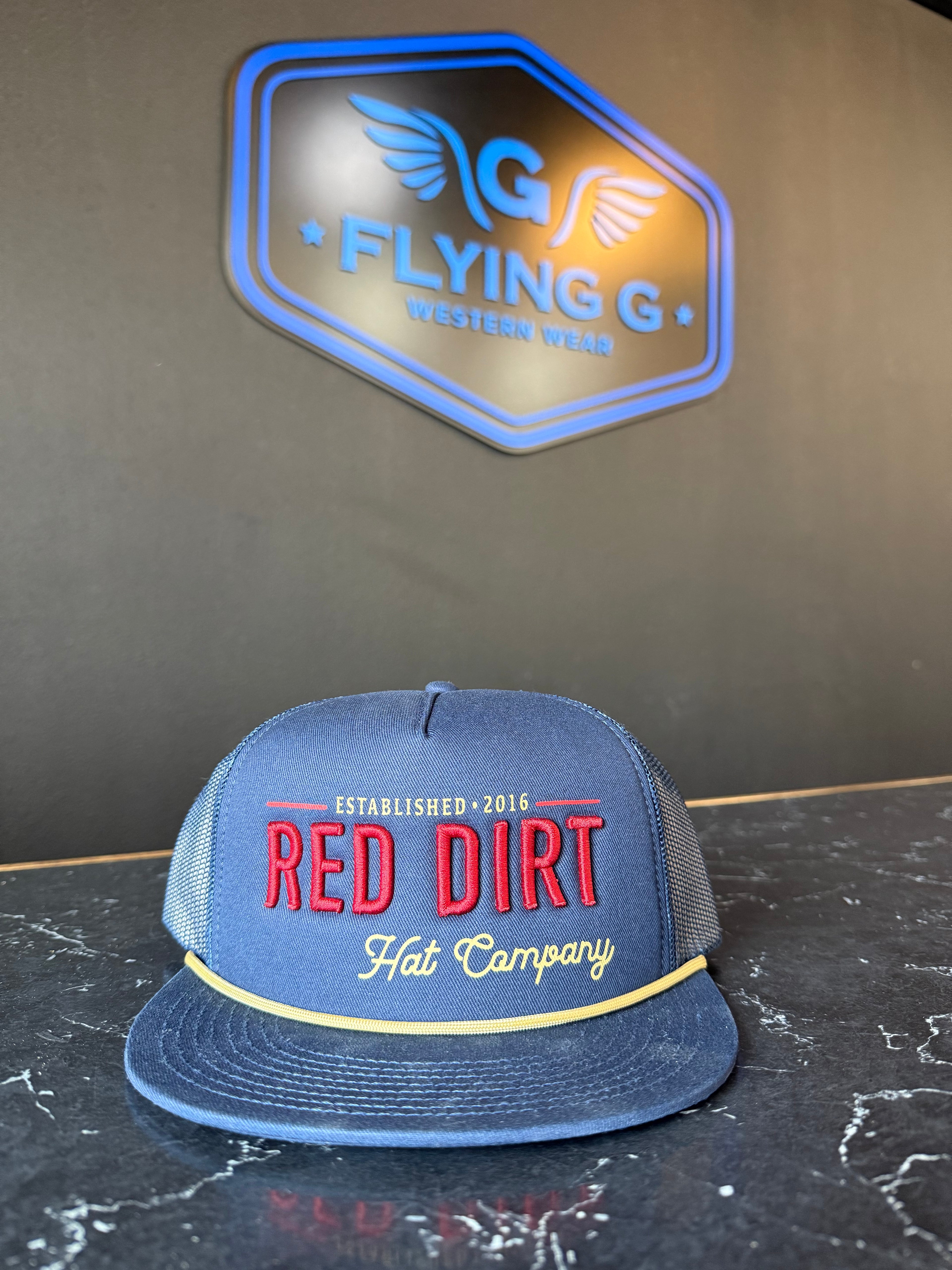 Navy red dirt hat