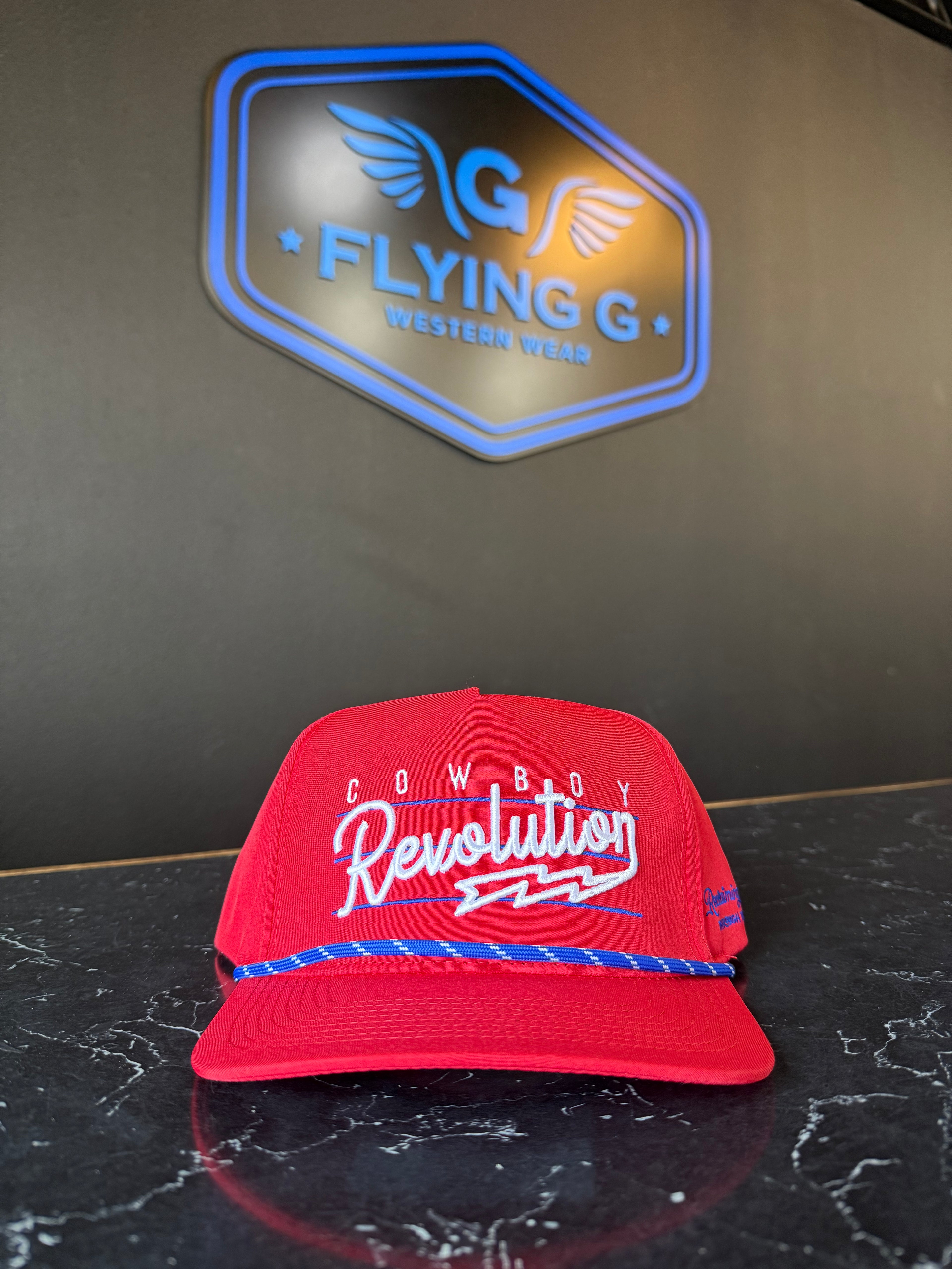 Red cowboy revolution hat