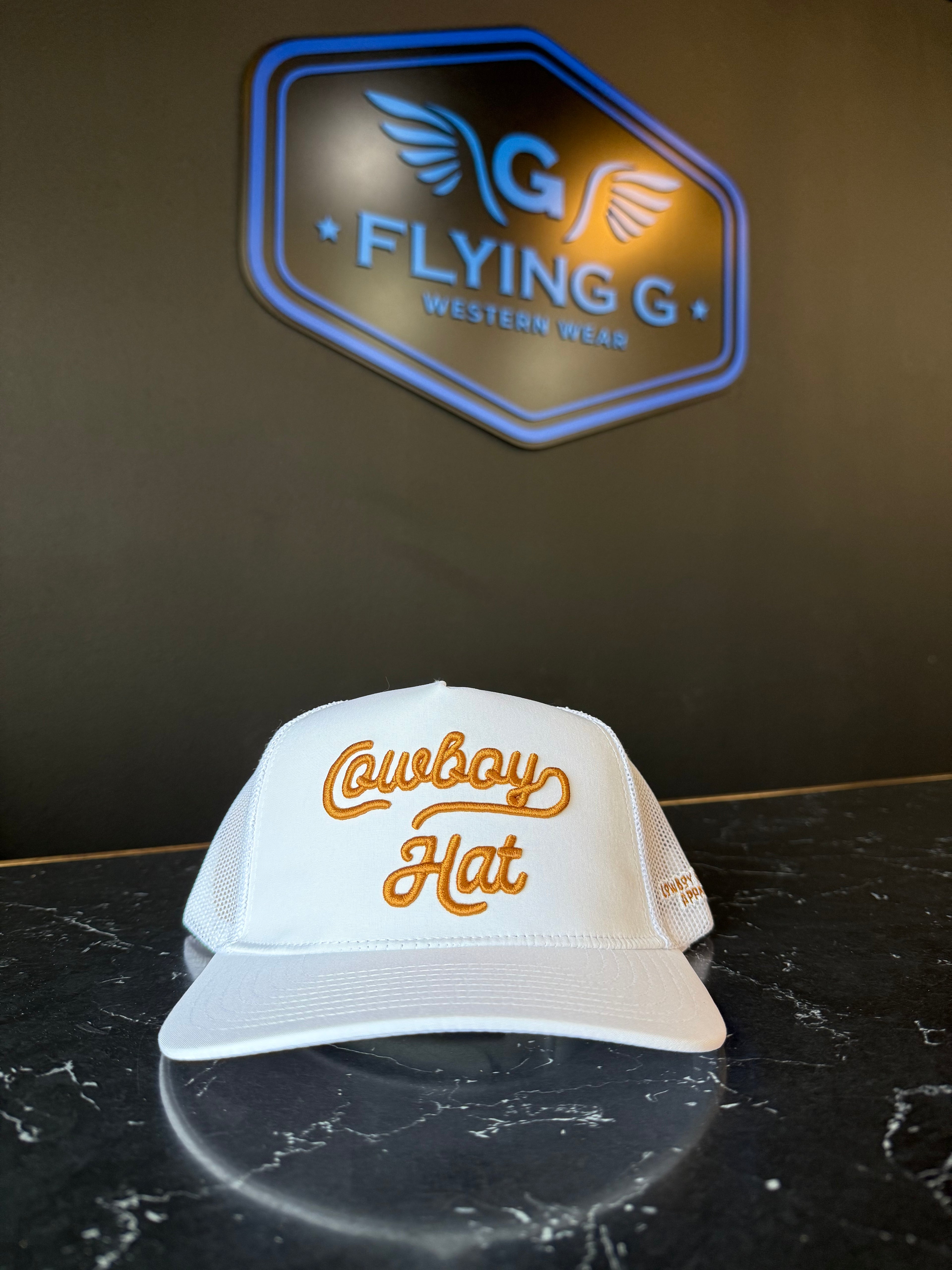 White cowboy hat