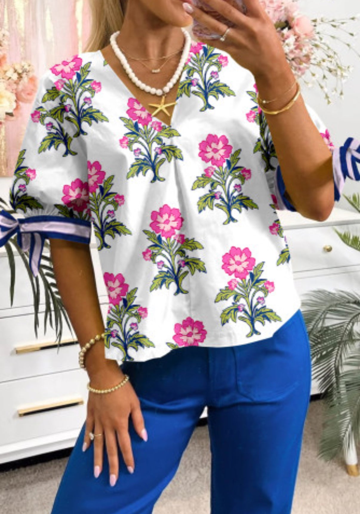 Floral bow top
