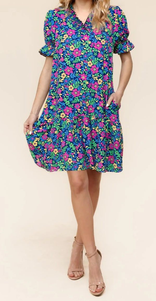 Tiered floral dress