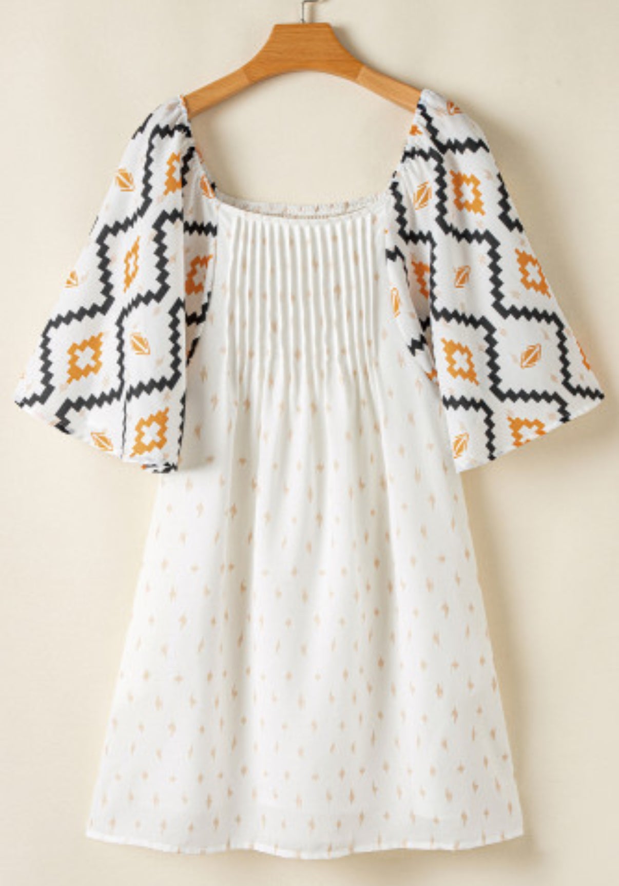 White Aztec dress