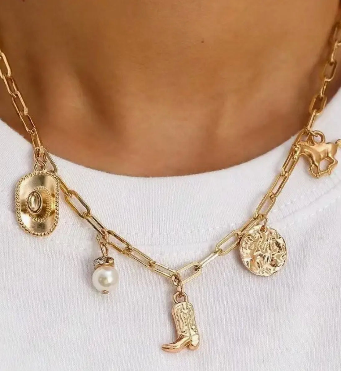 western charm necklace