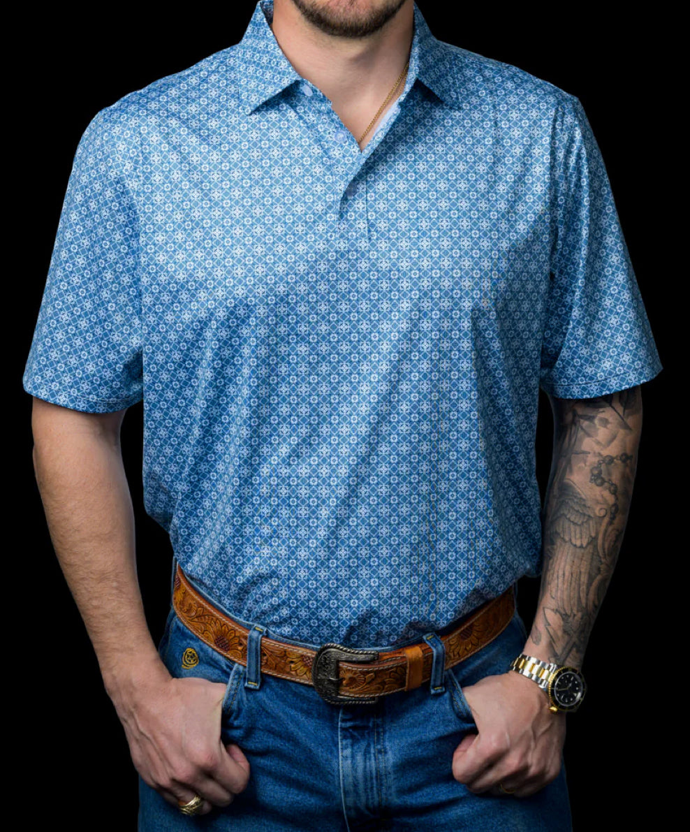 Ferrel light blue print polo
