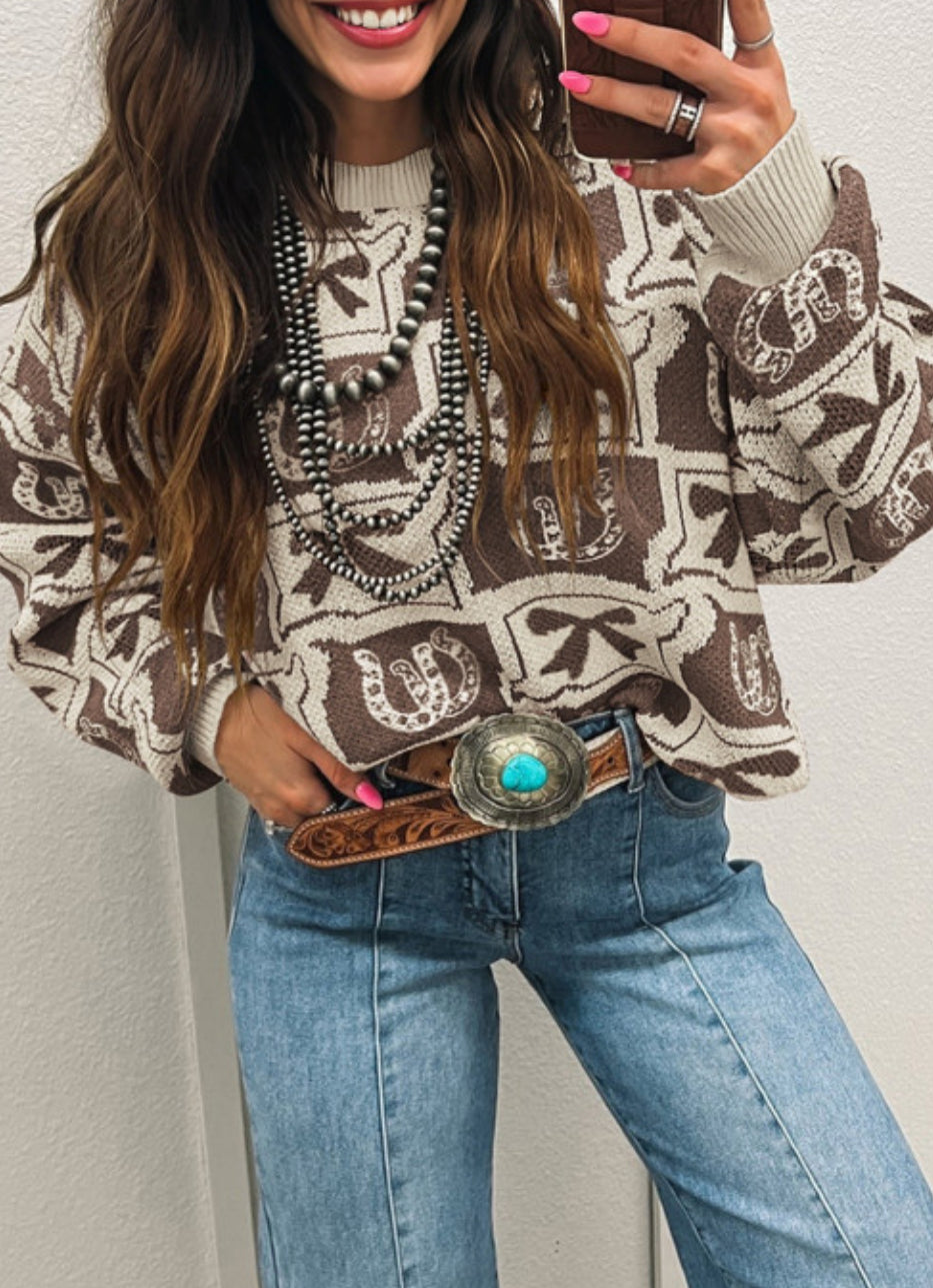 Horseshoe and bow sweater