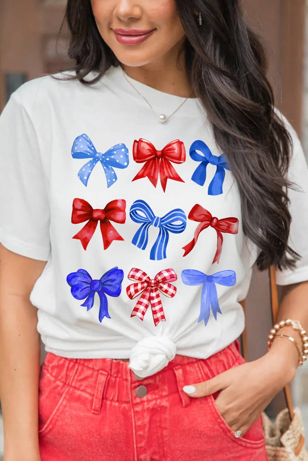 Fourth of July Bow T-Shirts