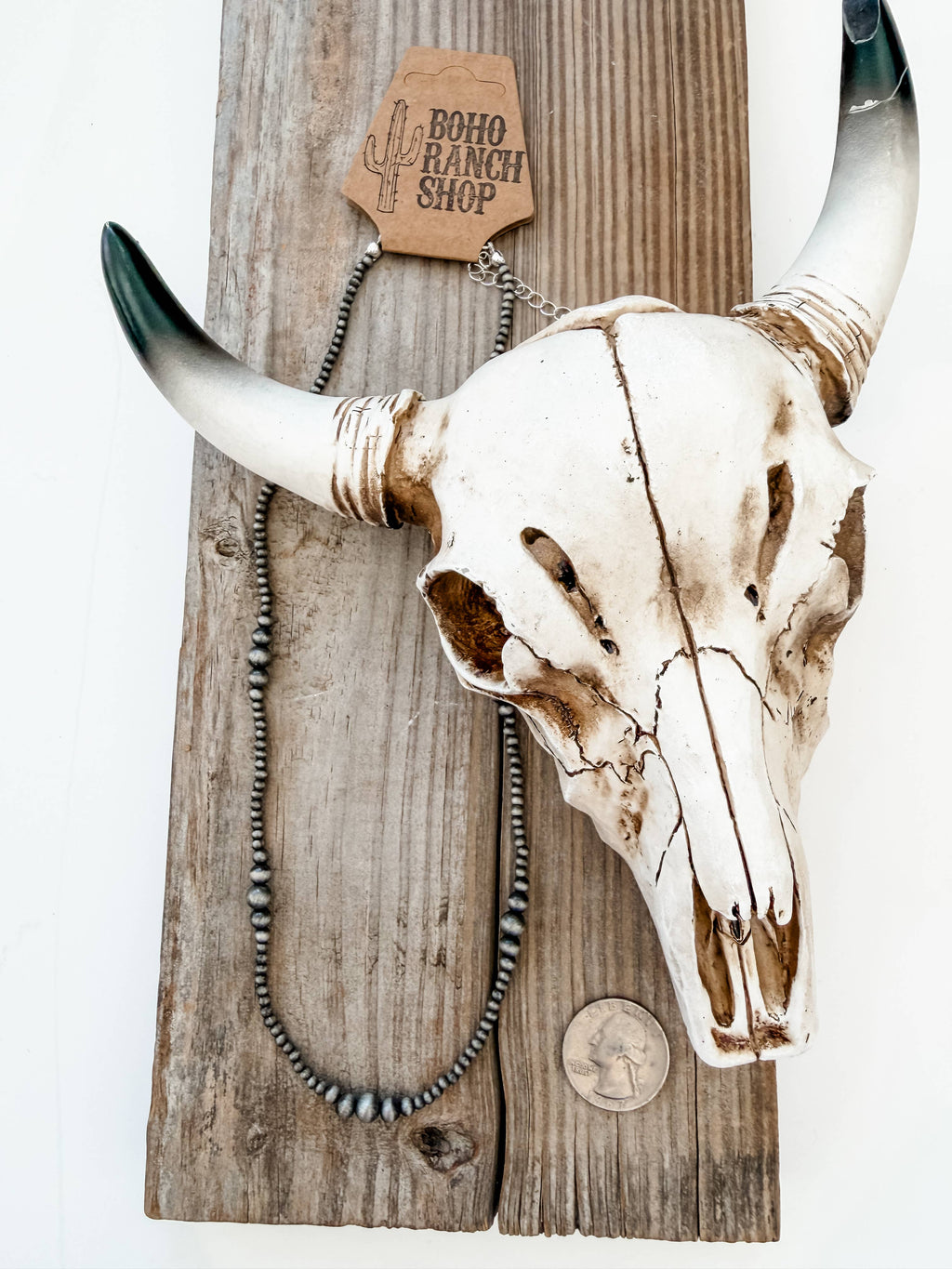 Western Style Navajo Pearl Necklace: SILVER