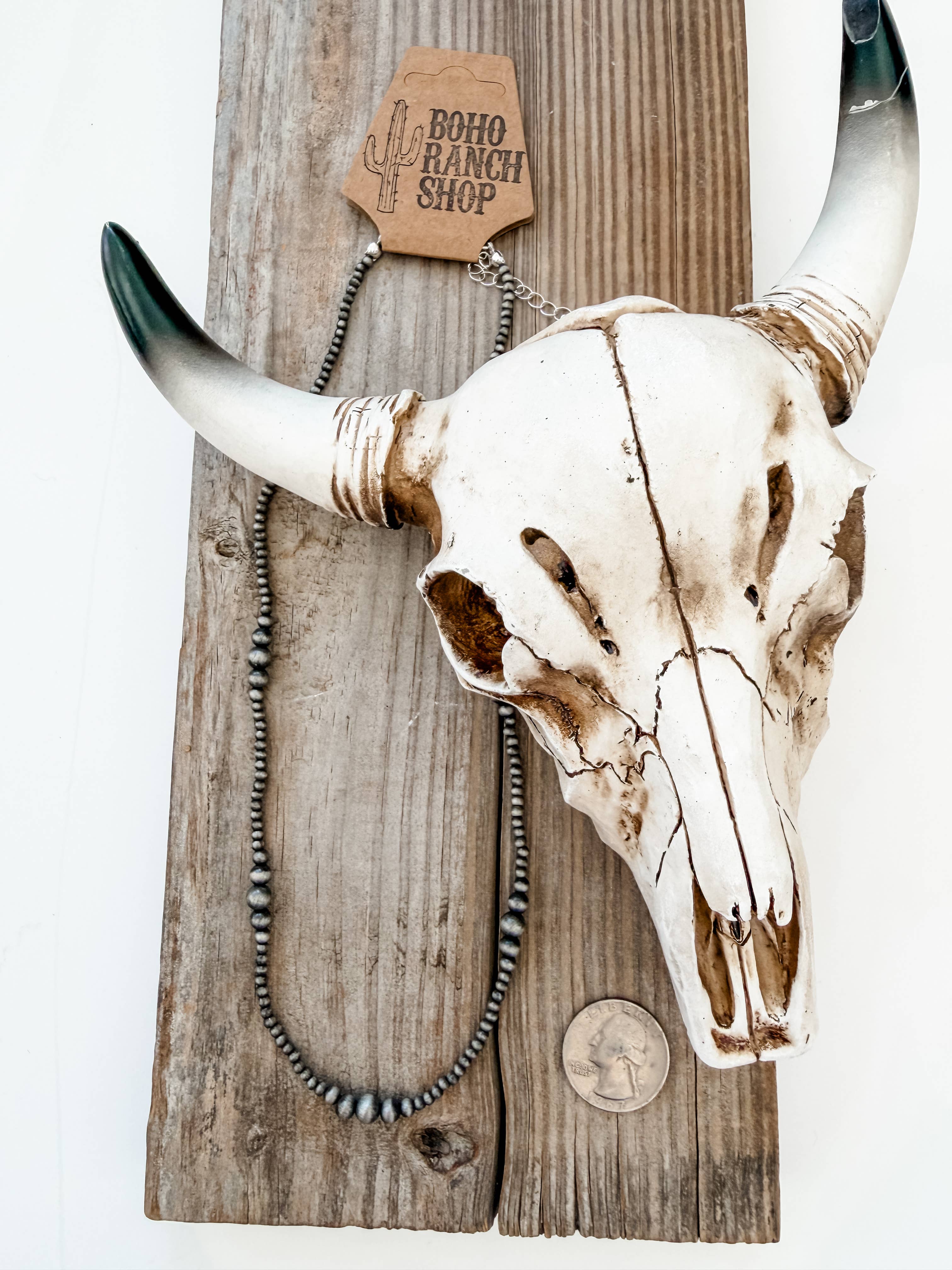 Western Style Navajo Pearl Necklace: SILVER