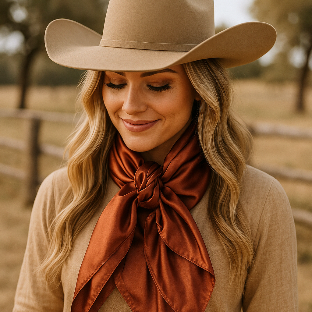 35X35" Solid Rust  Wild Rag - Western Scarf