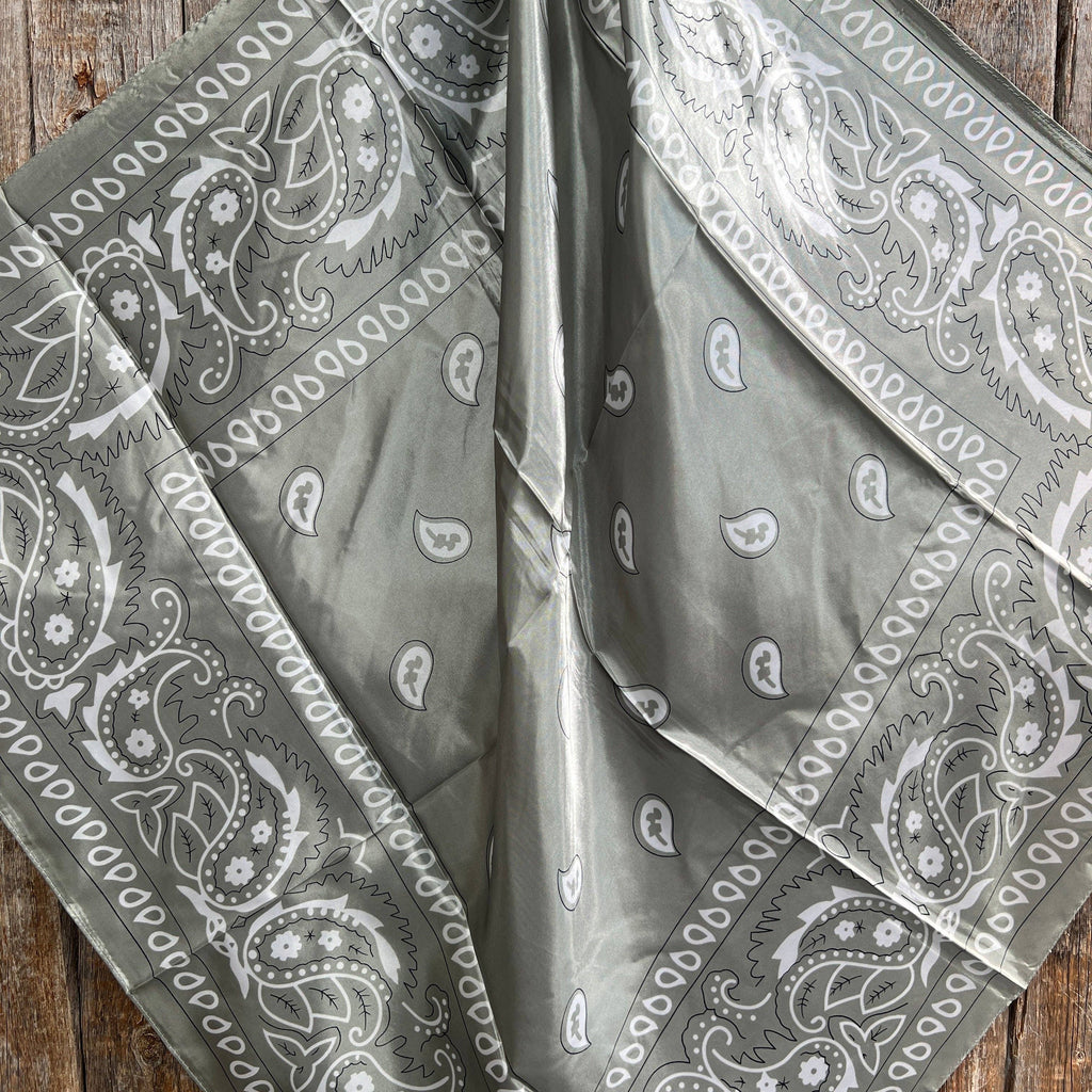 Sage & White Paisley Wild Rag - Western Scarf