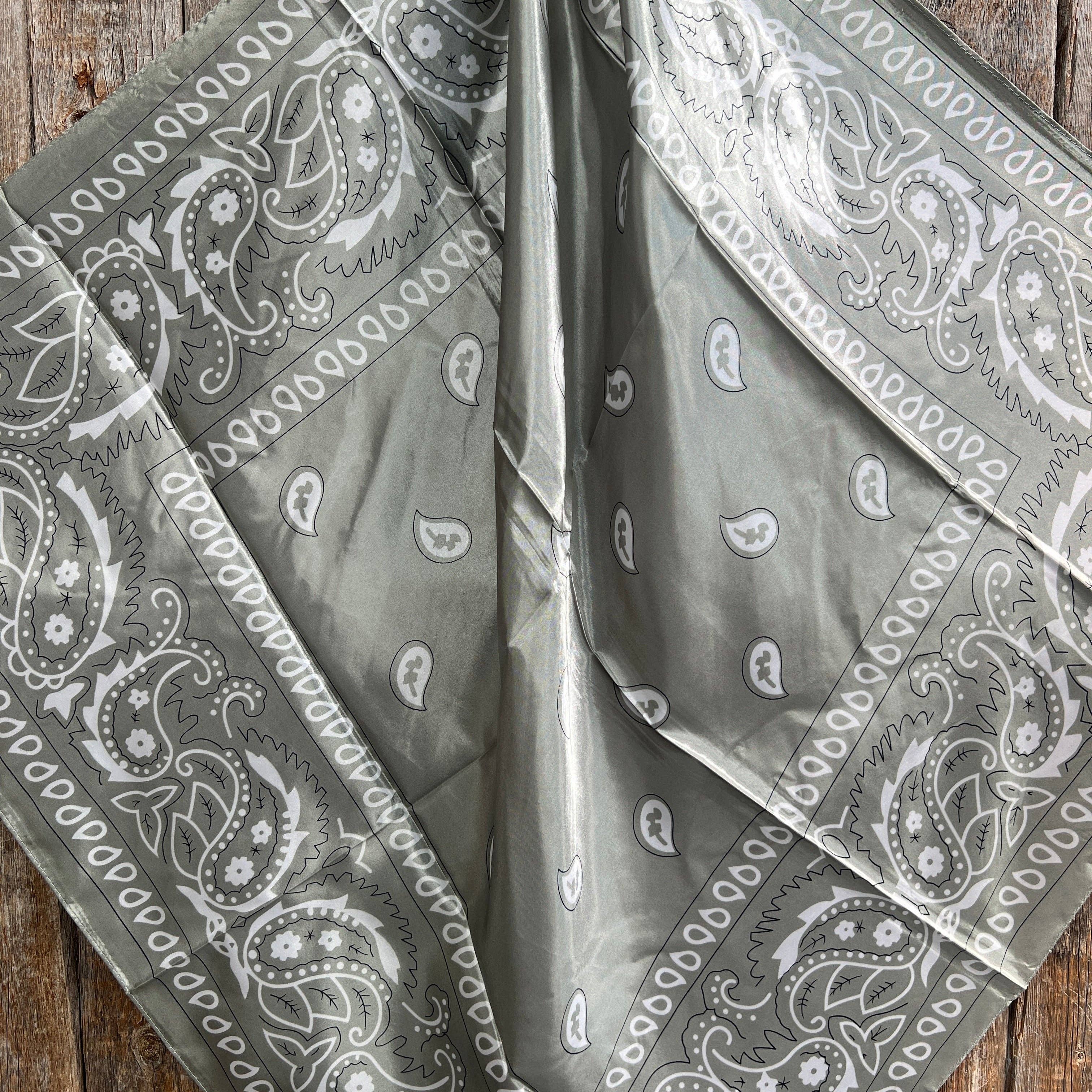 Sage & White Paisley Wild Rag - Western Scarf