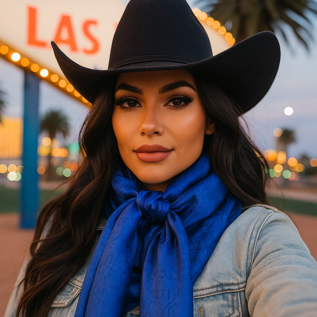 42X42" Cobalt Jacquard Wild Rag - Western Scarf