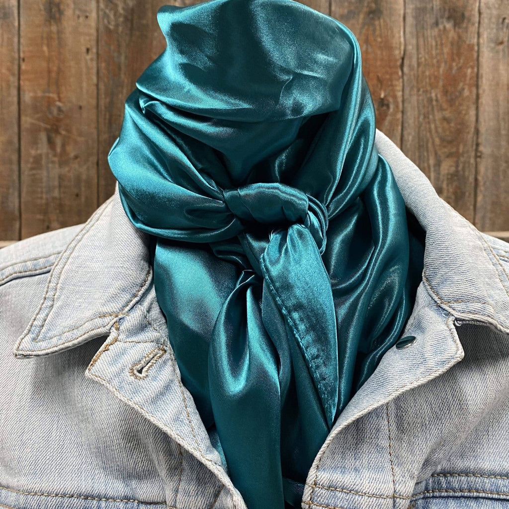35X35" Solid Teal  Wild Rag - Western Scarf
