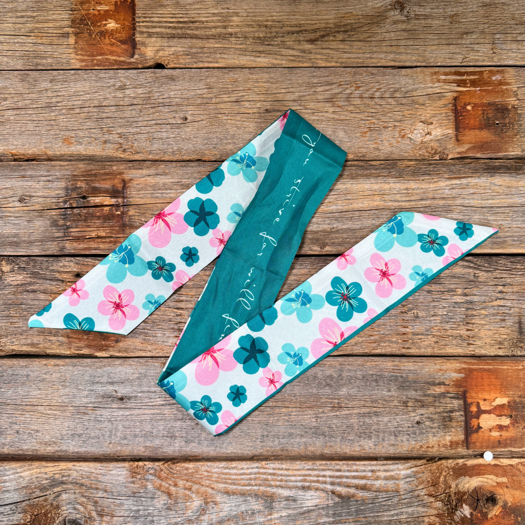 Pink and Teal Western Twilly Scarf