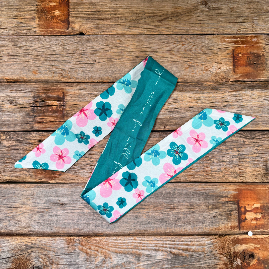 Pink and Teal Western Twilly Scarf