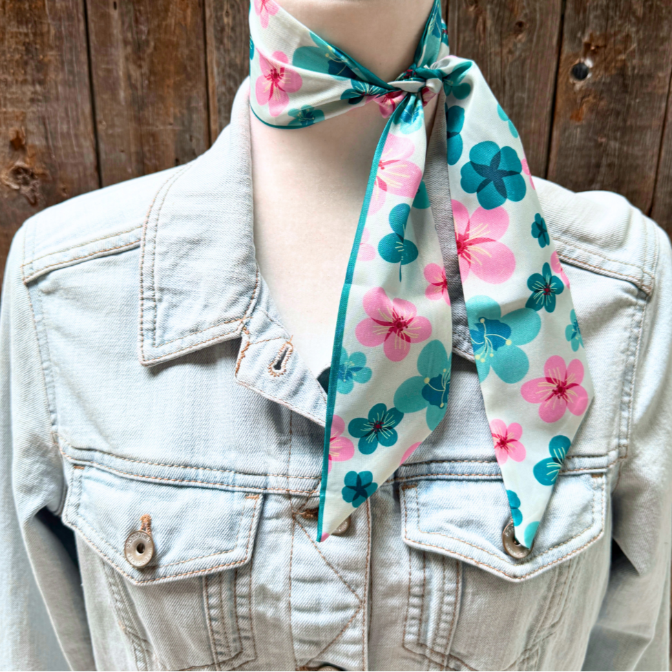 Pink and Teal Western Twilly Scarf