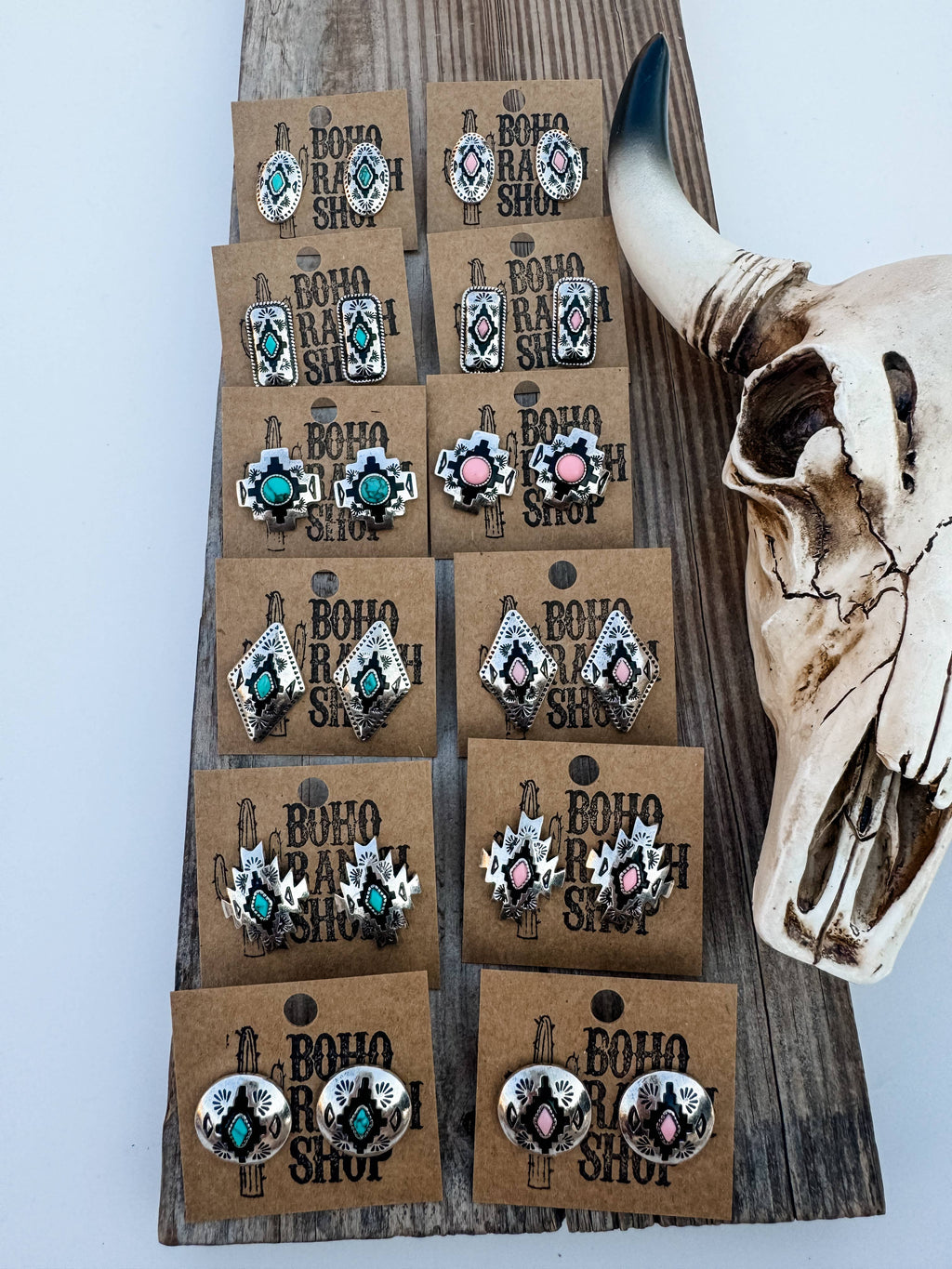 Aztec Post Earrings OVAL TURQUOISE