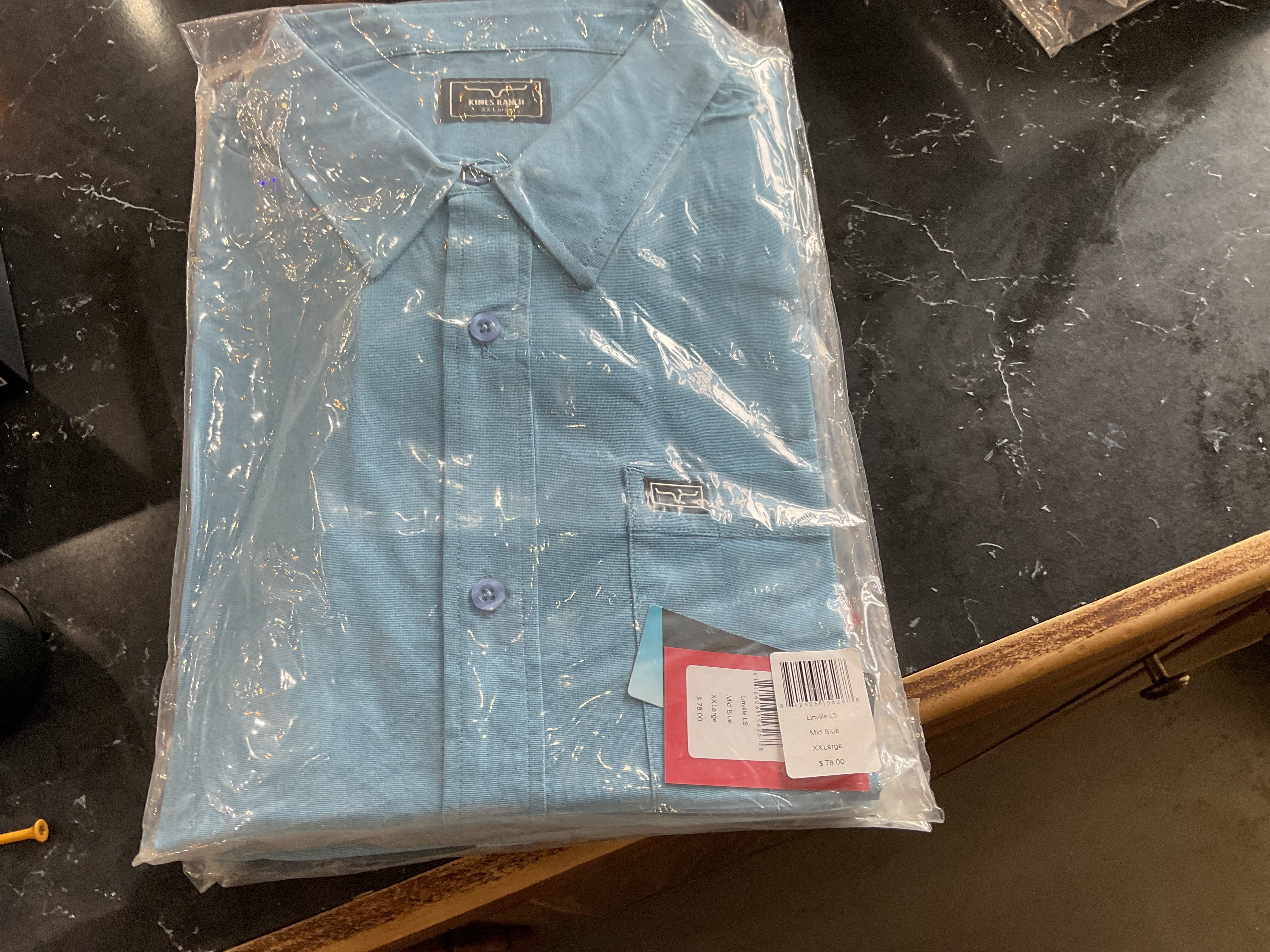 Medium blue kimes ranch button up