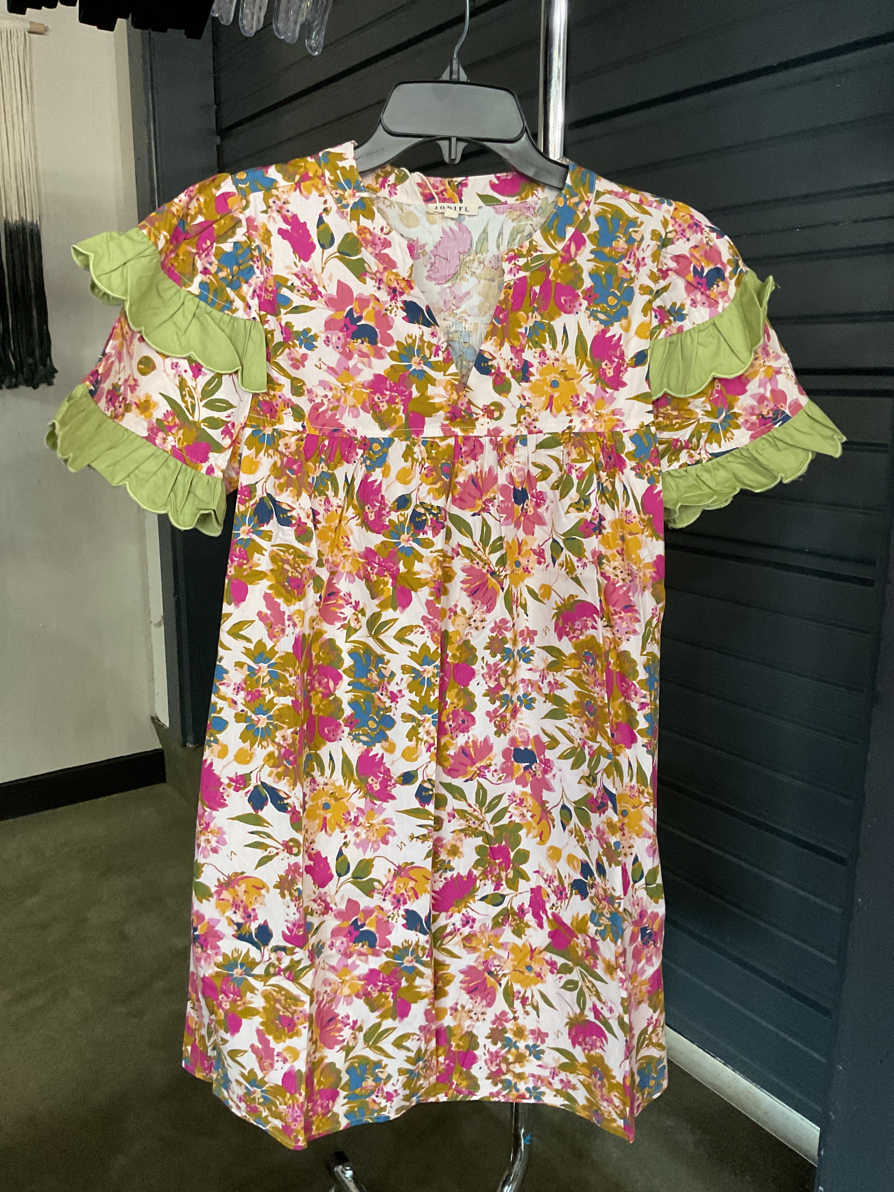 Cream with flowers dress