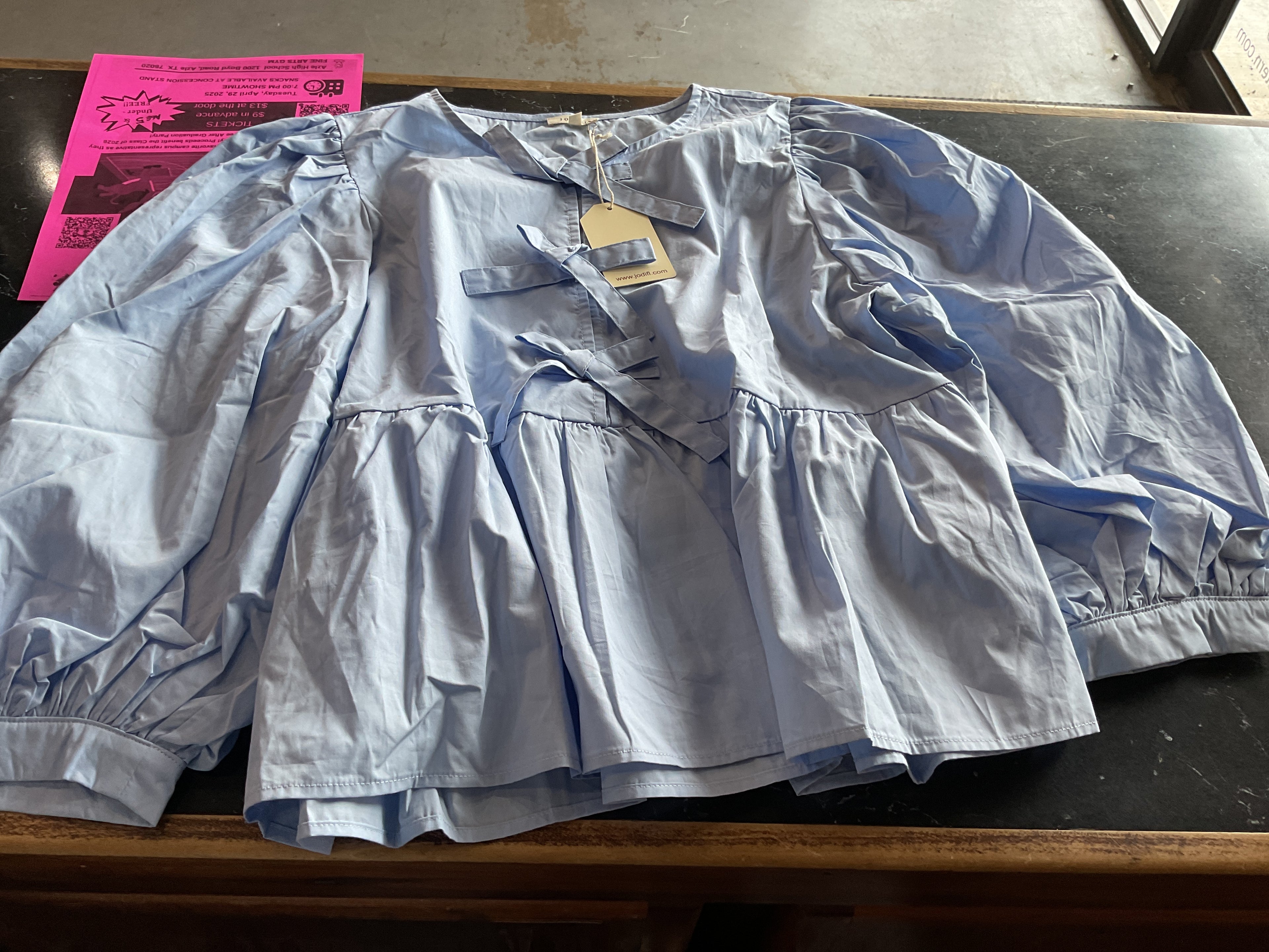 Blue bow shirt