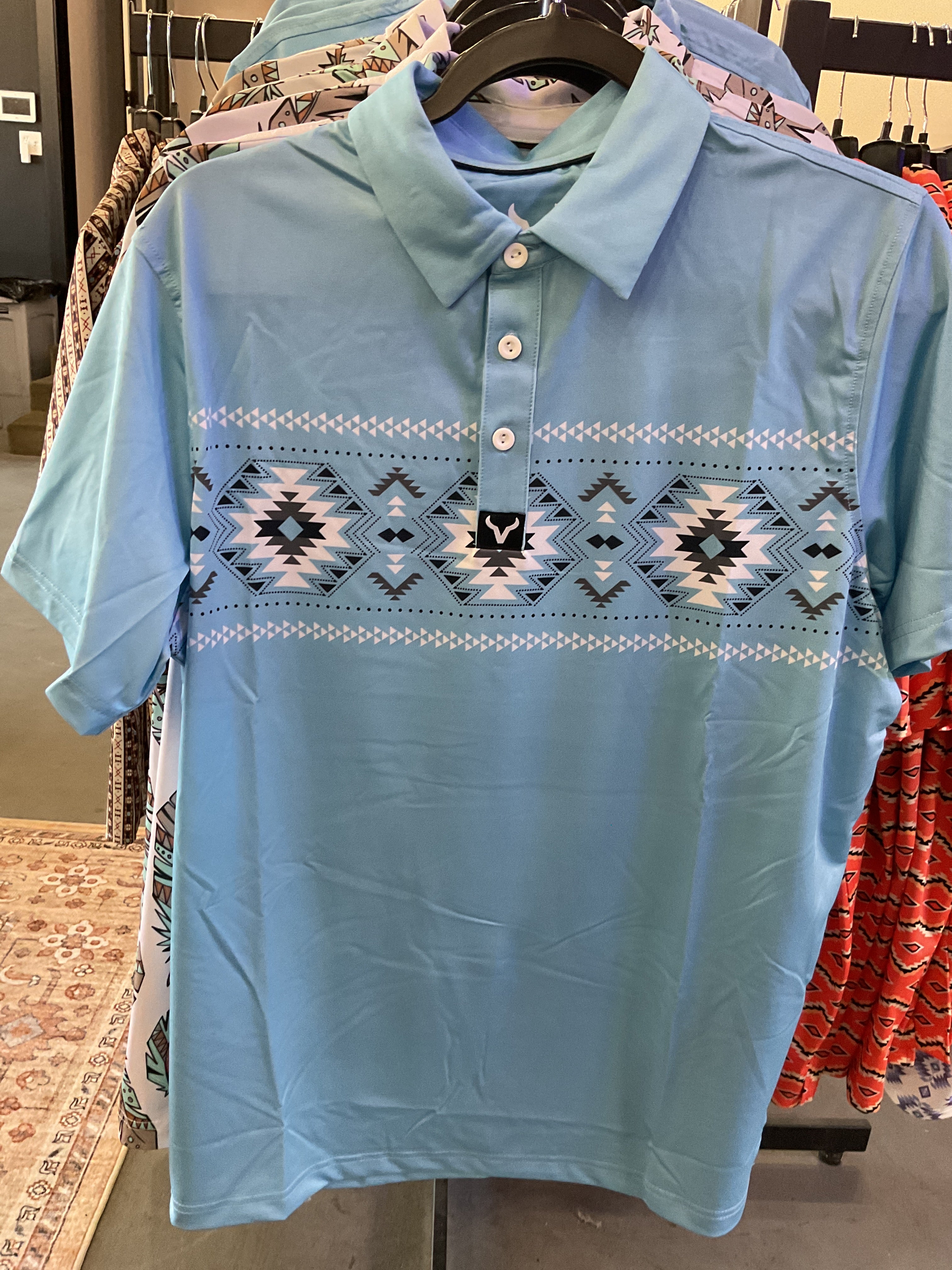 Blue Aztec vexil polo