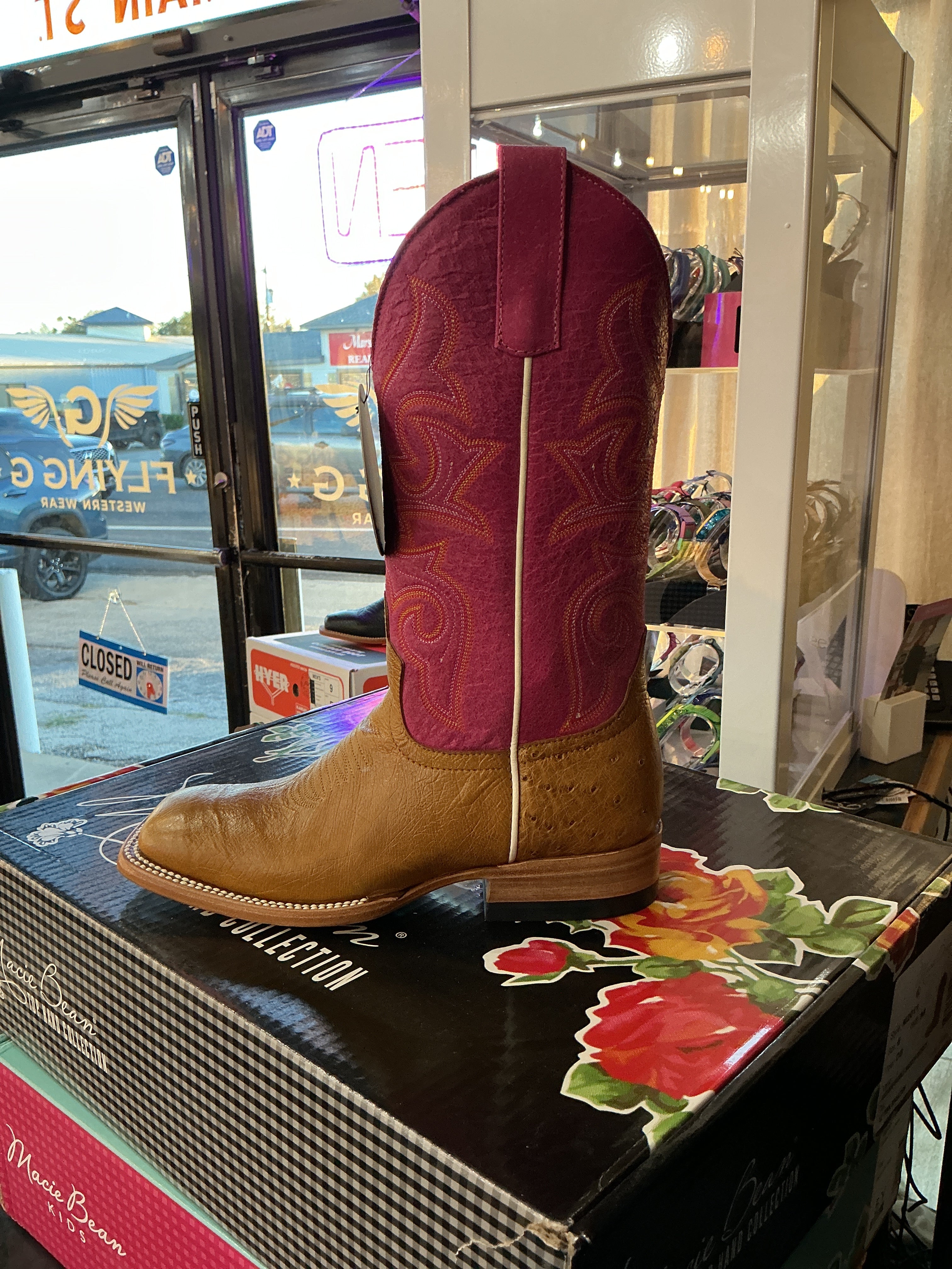 Pink Smooth Ostrich Boots