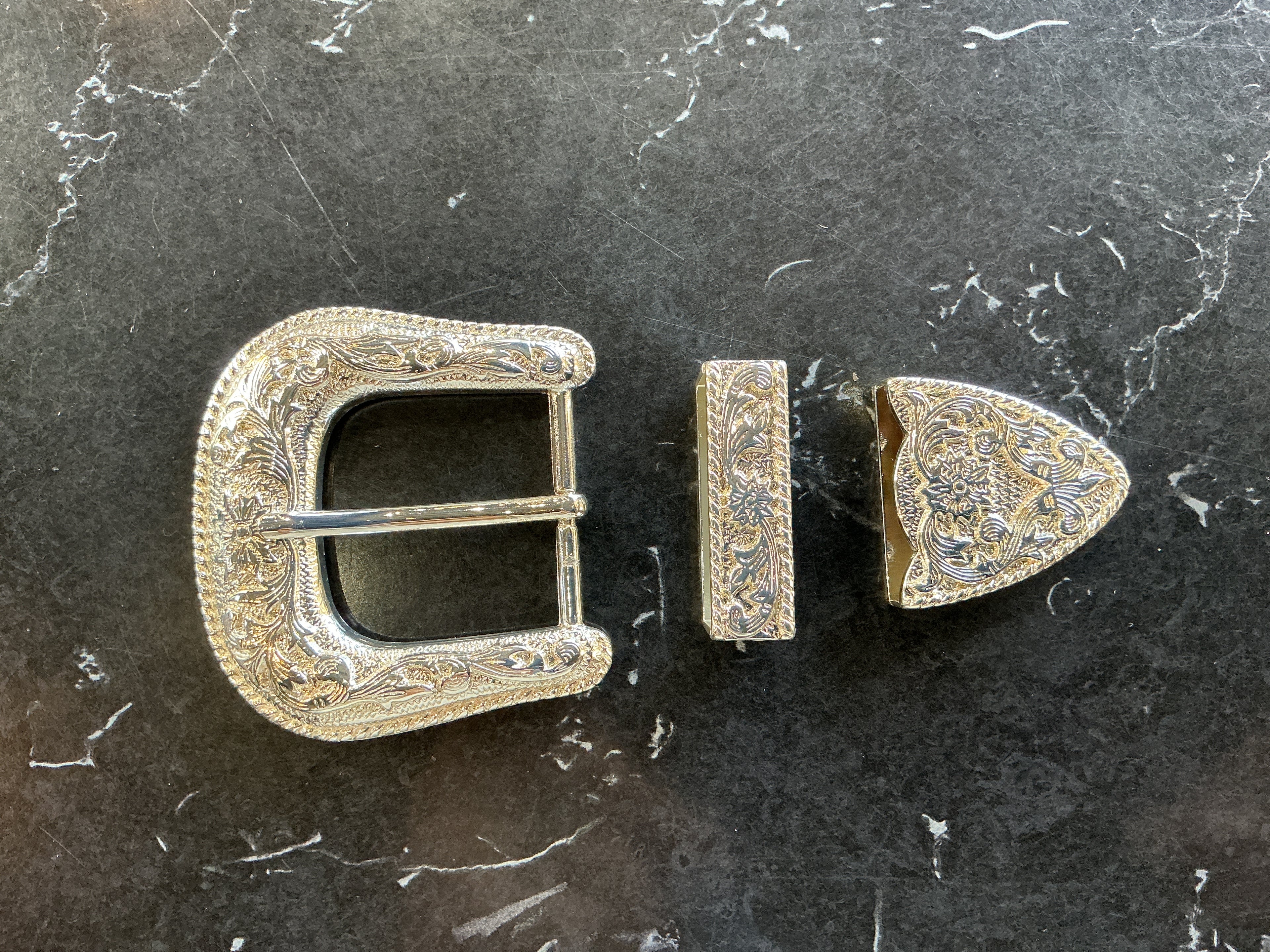 Buckle Set Shiny Silver