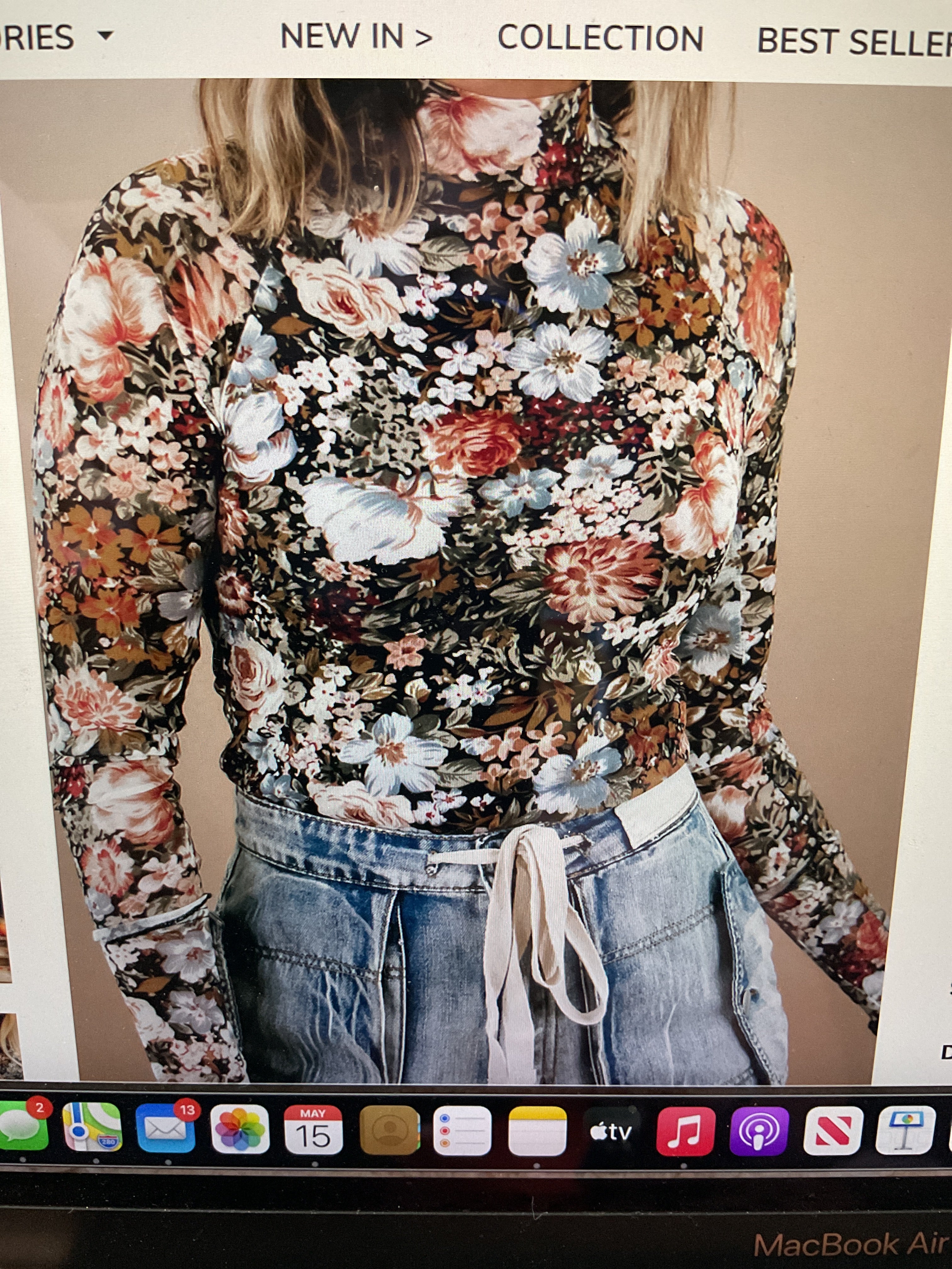 Floral mesh top