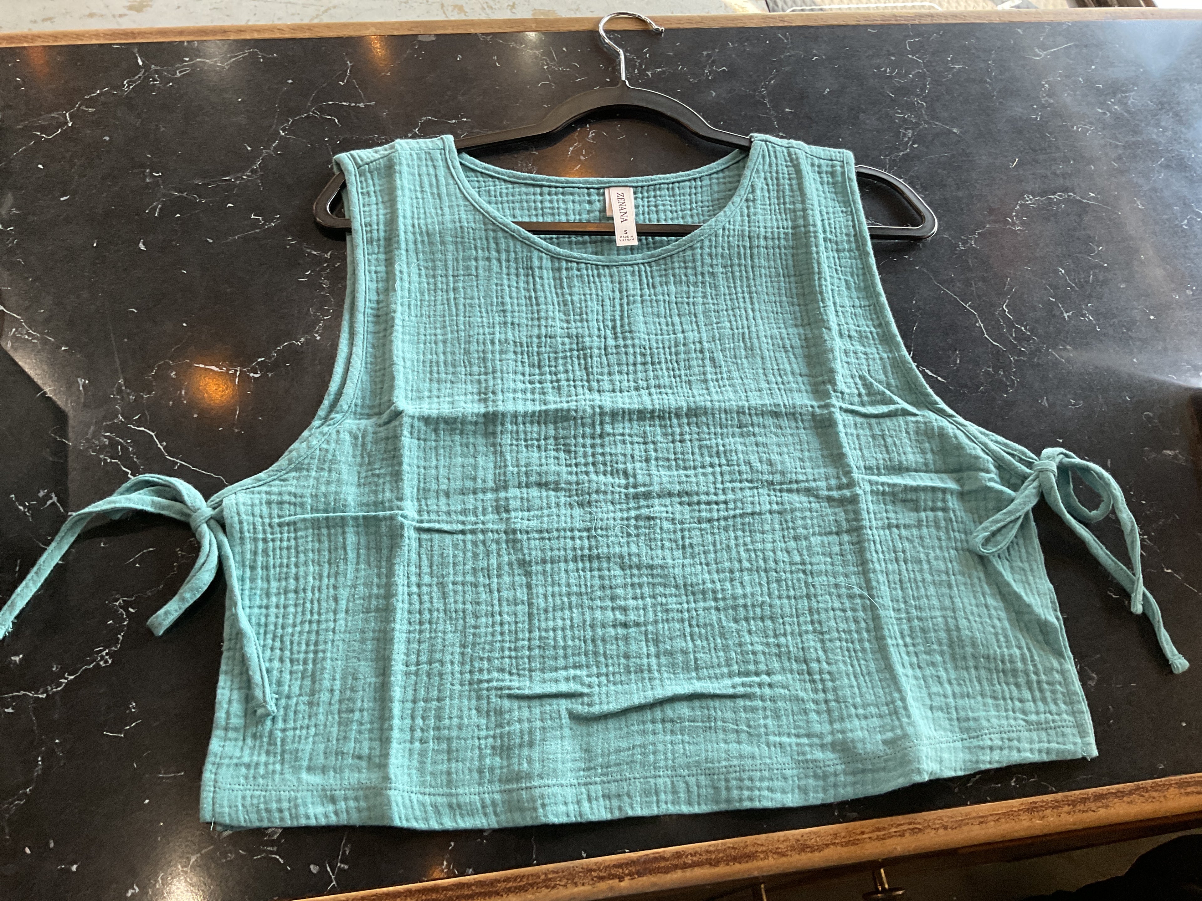 Blue bow Zenana top