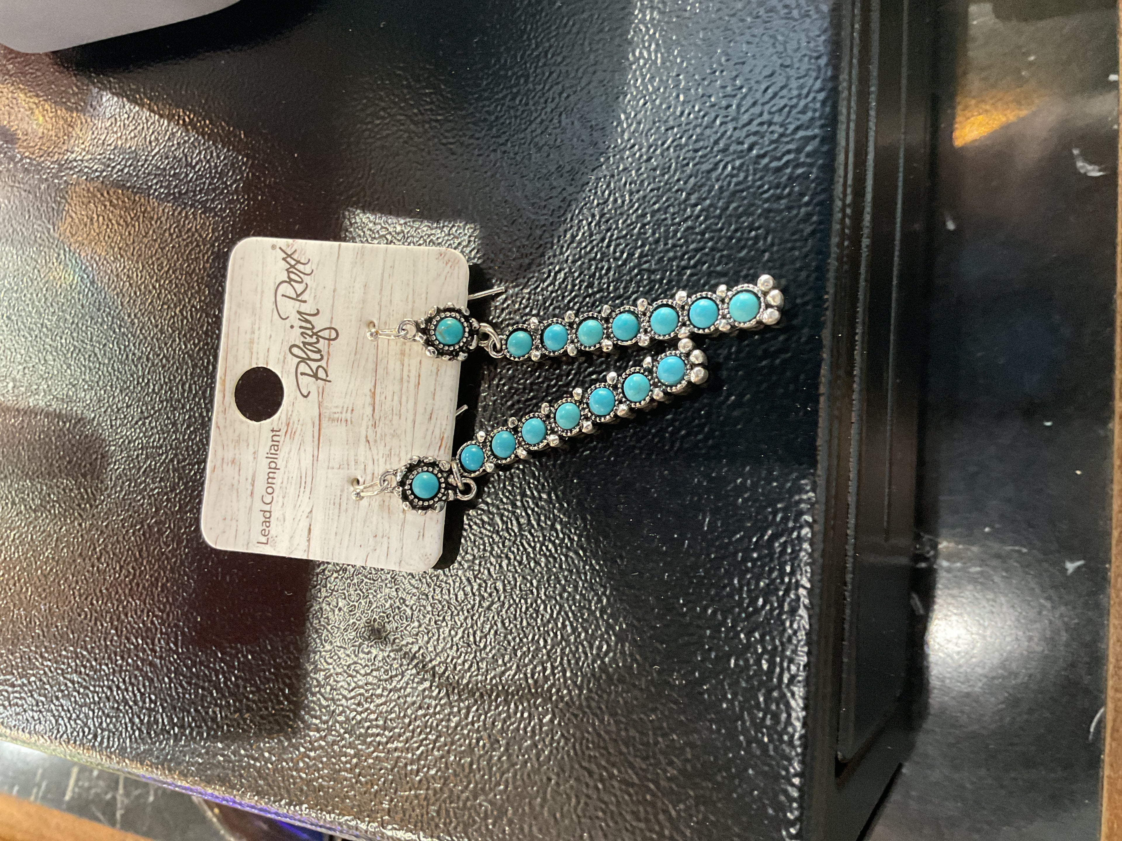 Long tq stone earring
