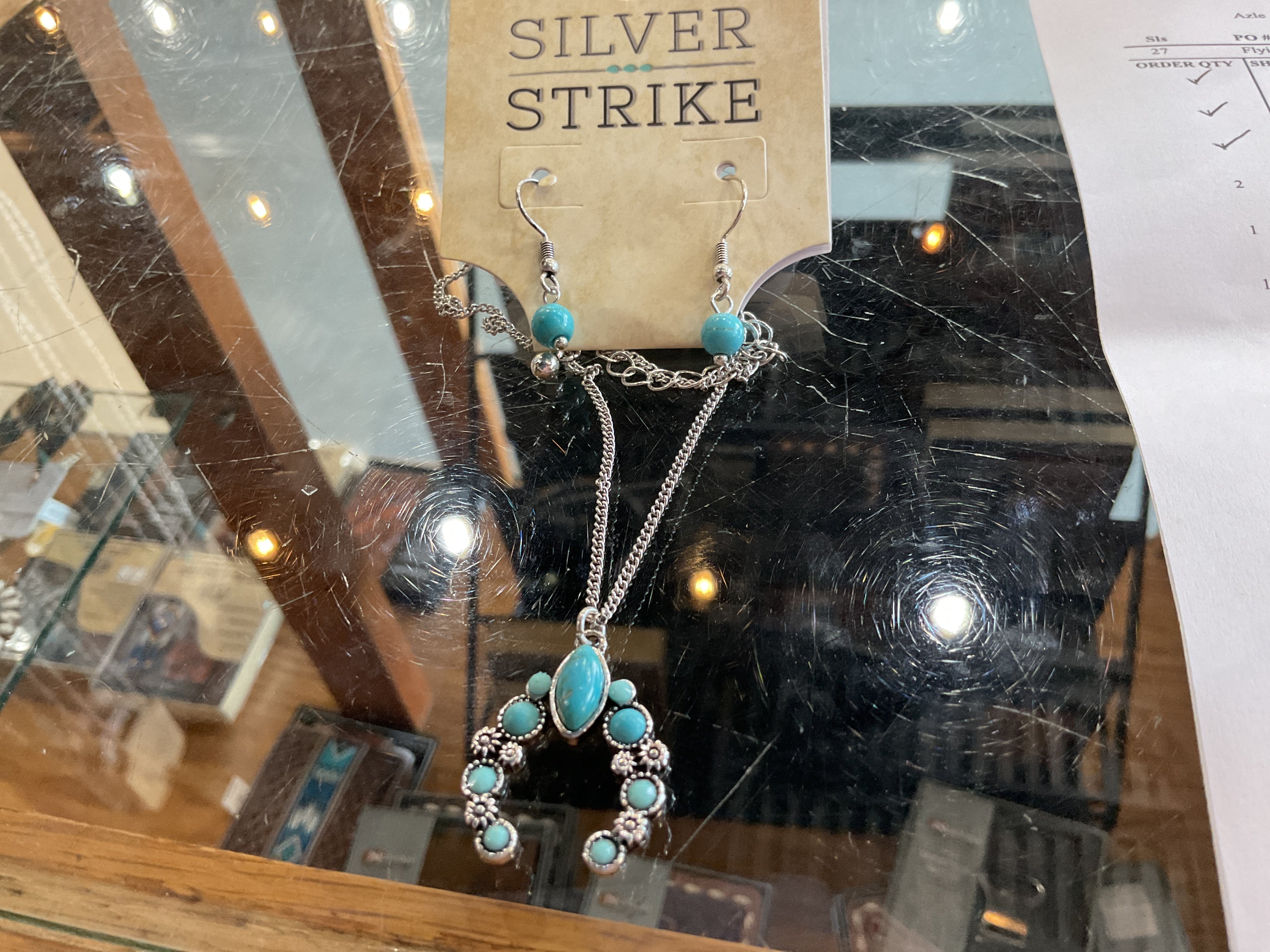 Small silver squash blossom necklace set