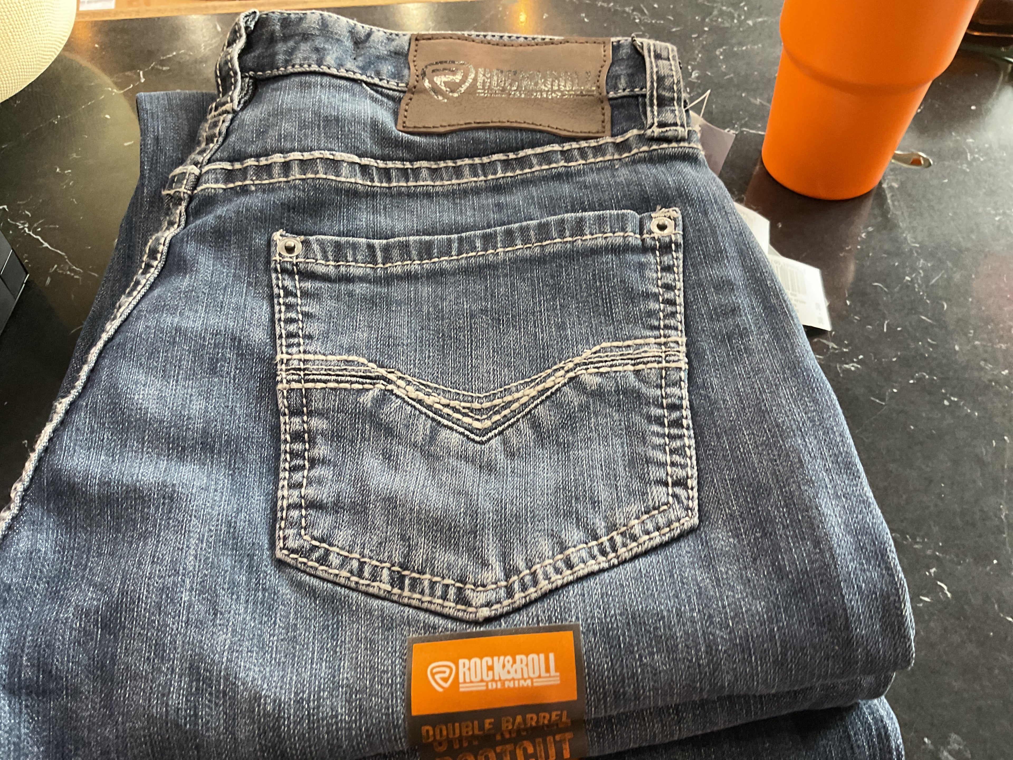 Double barrel stackable bootcut