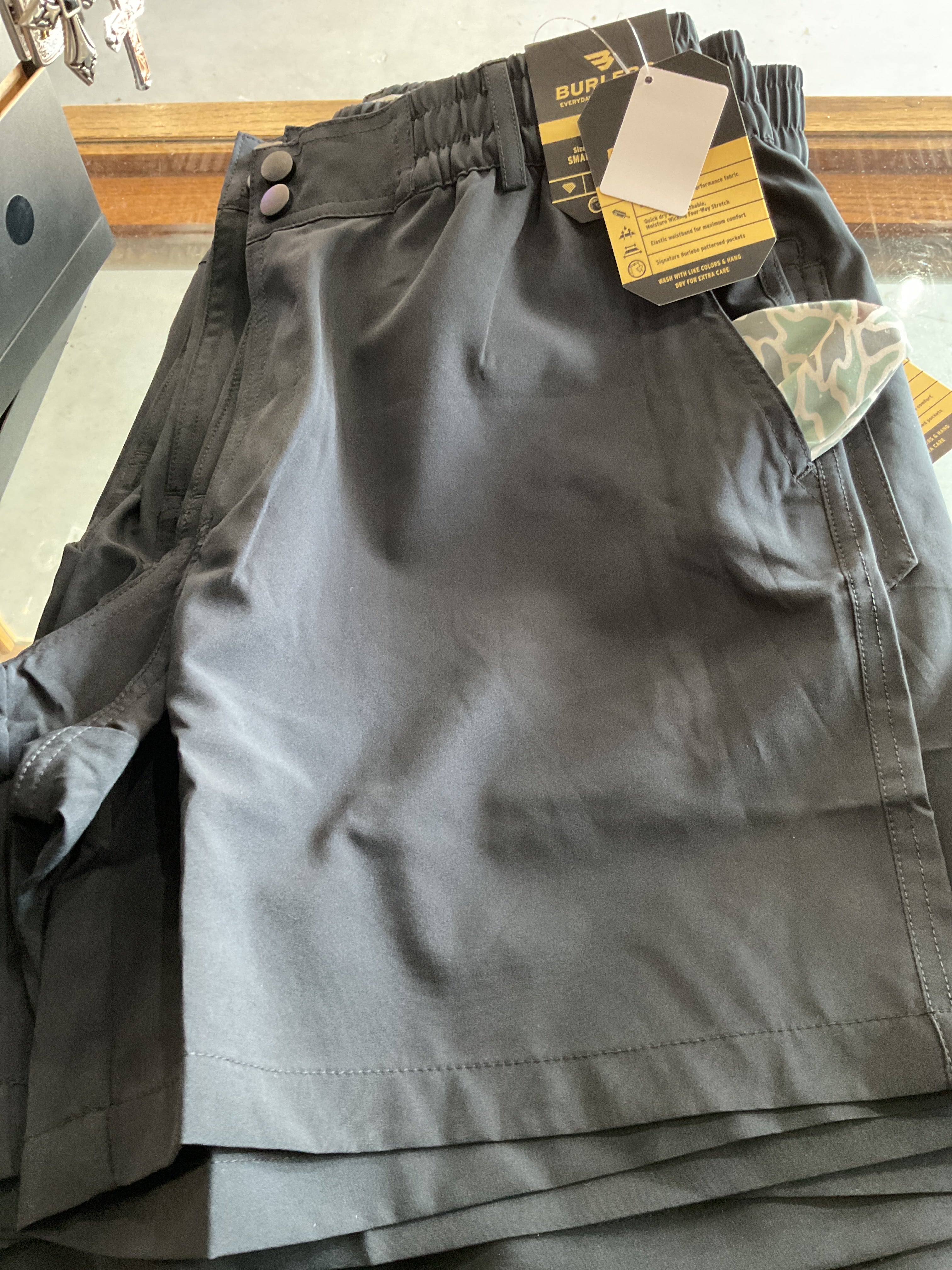 Men’s black shorts