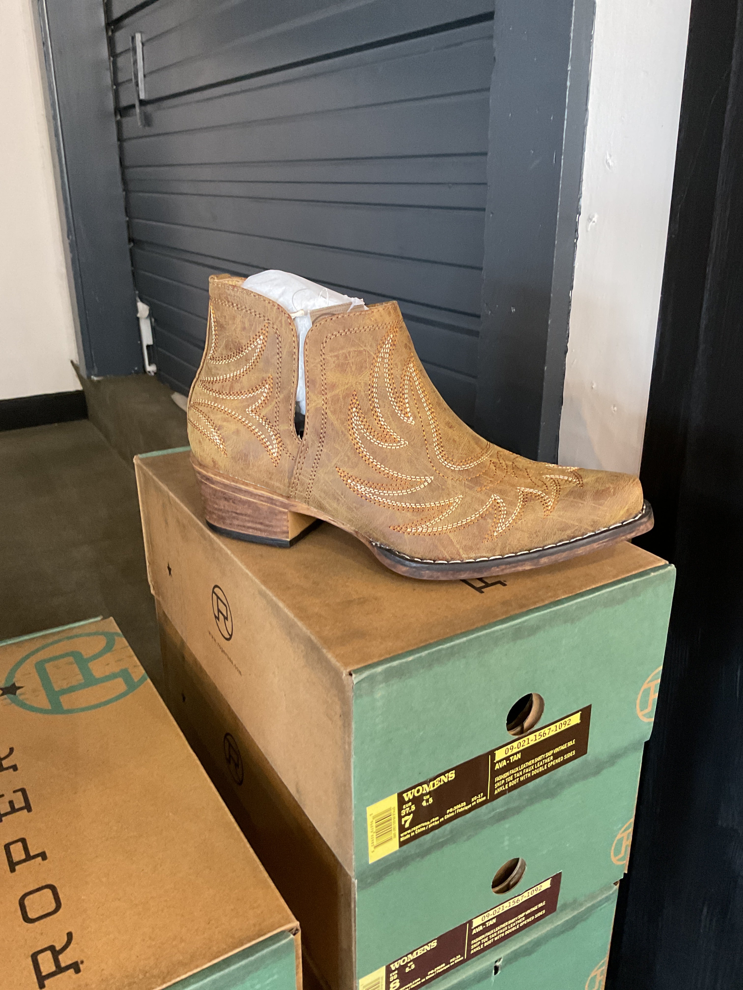 Tan roper bootie