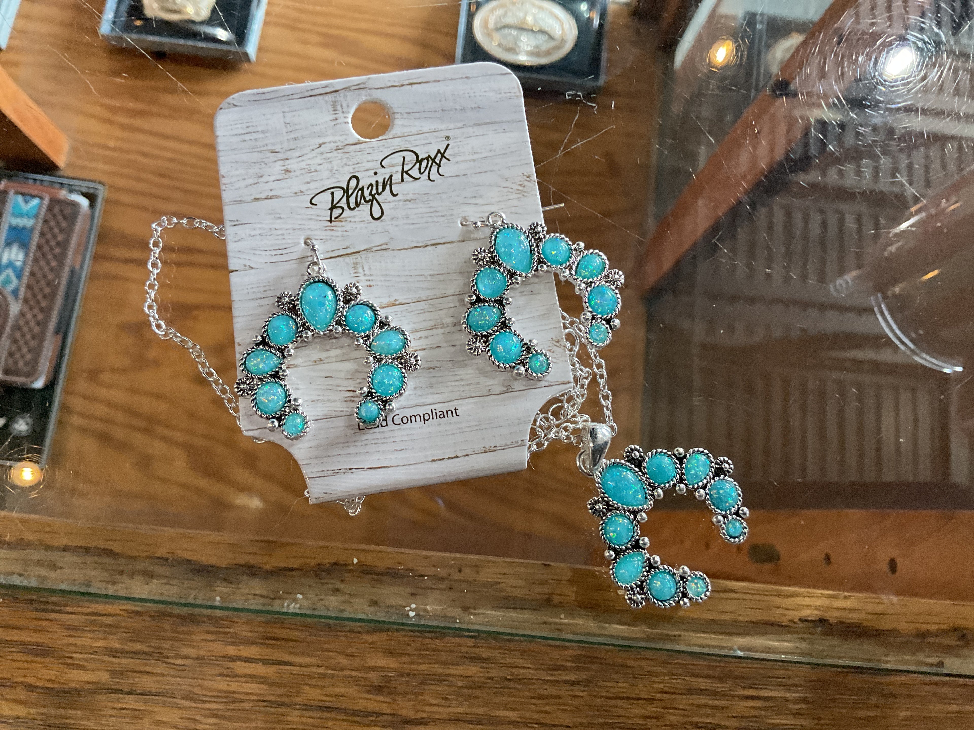 Blue glitter jewelry set