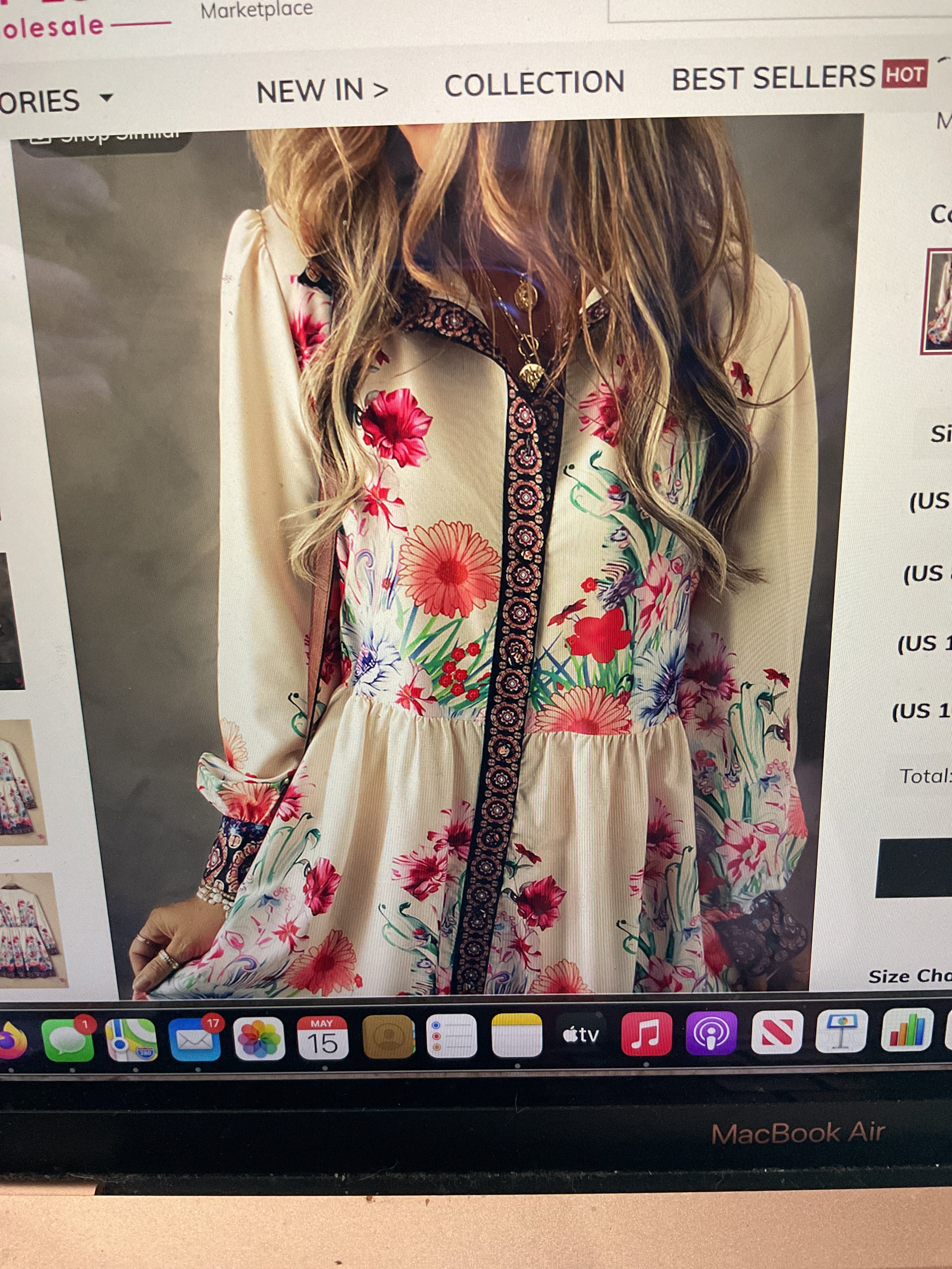 Cream floral dress