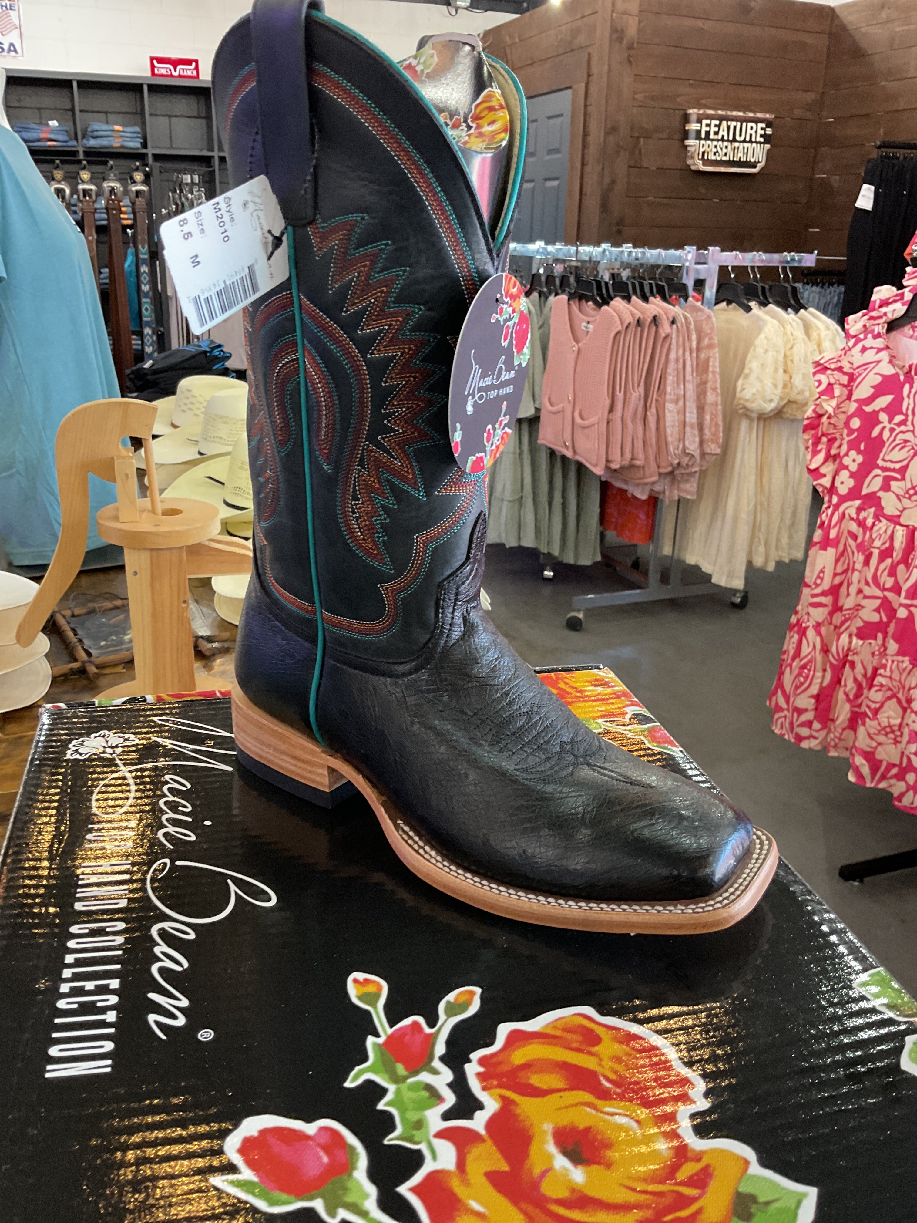 Women’s black smooth ostrich Macie Bean